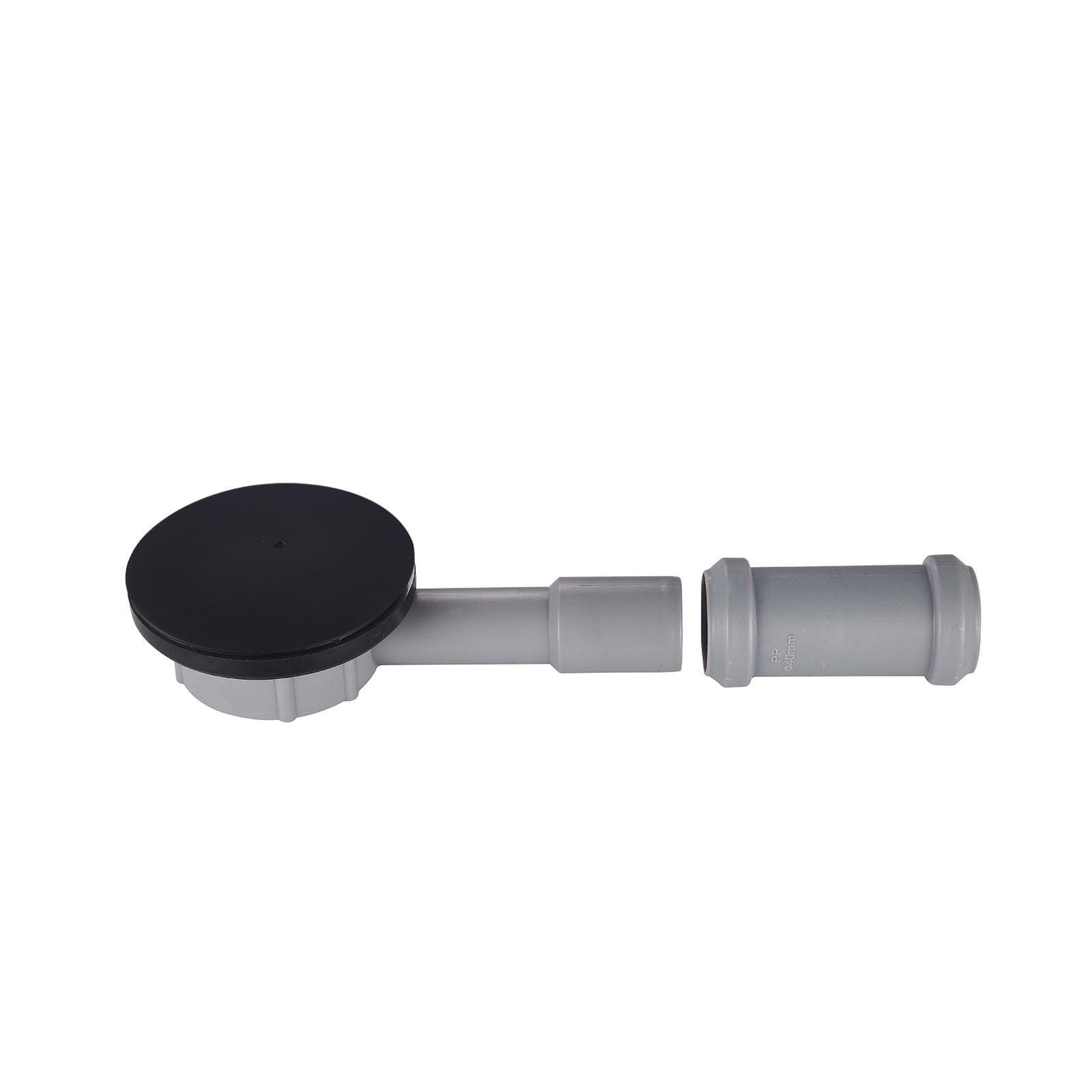 Sifone doccia in abs per piatti con foro Ø 90 mm con coperchio in ottone nero opaco
