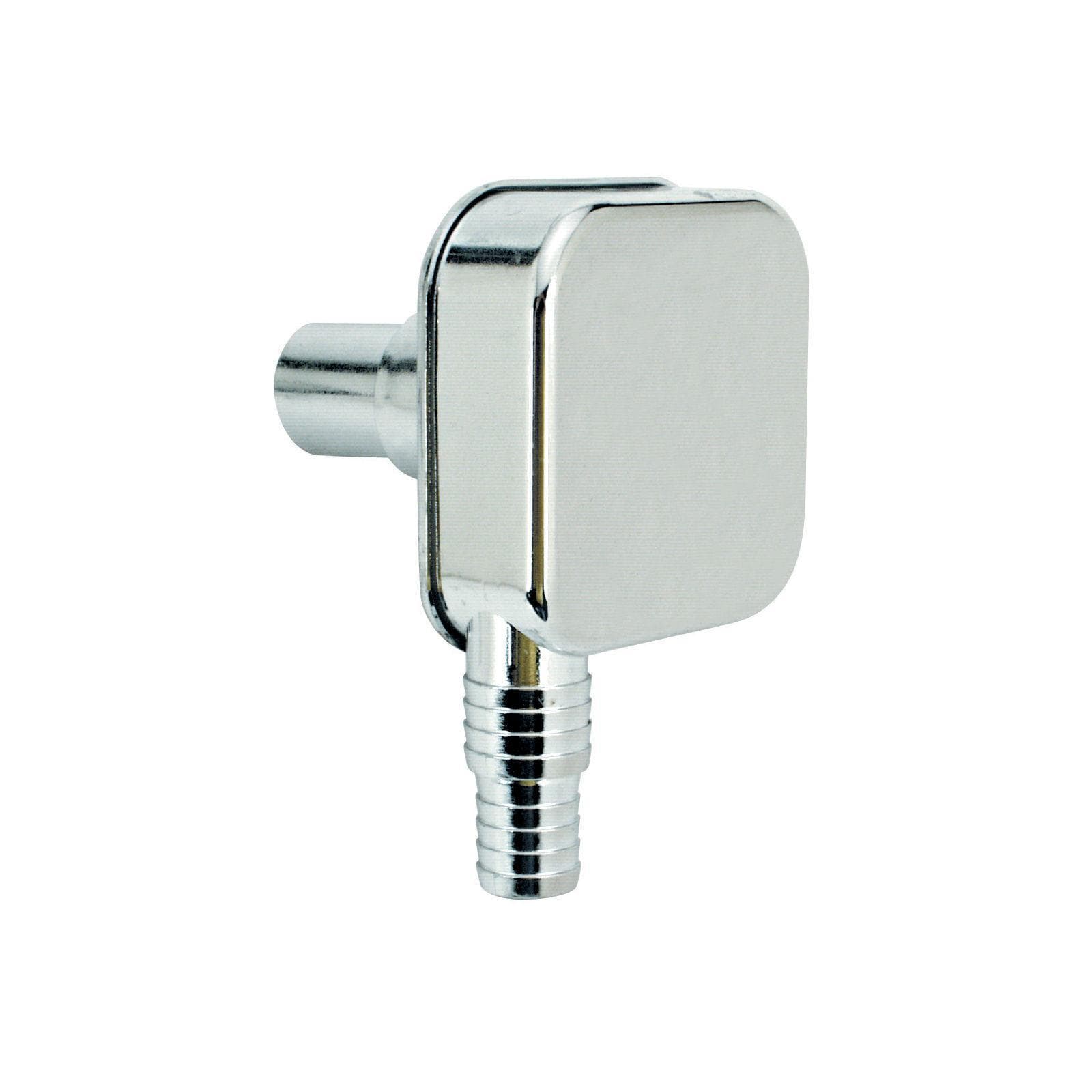 Sifone esterno scatolato per scarico lavatrice in ABS finitura cromata Ø32/26mm