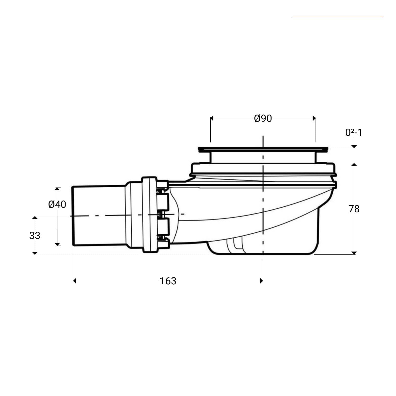 Sifone per piatto doccia Geberit Ø90 mm chiusura idraulica 50 mm