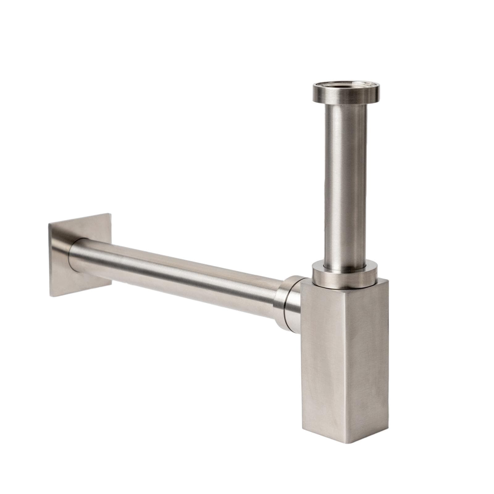 Sifone squadrato per lavabo in acciaio inox 316 satinato – Pure