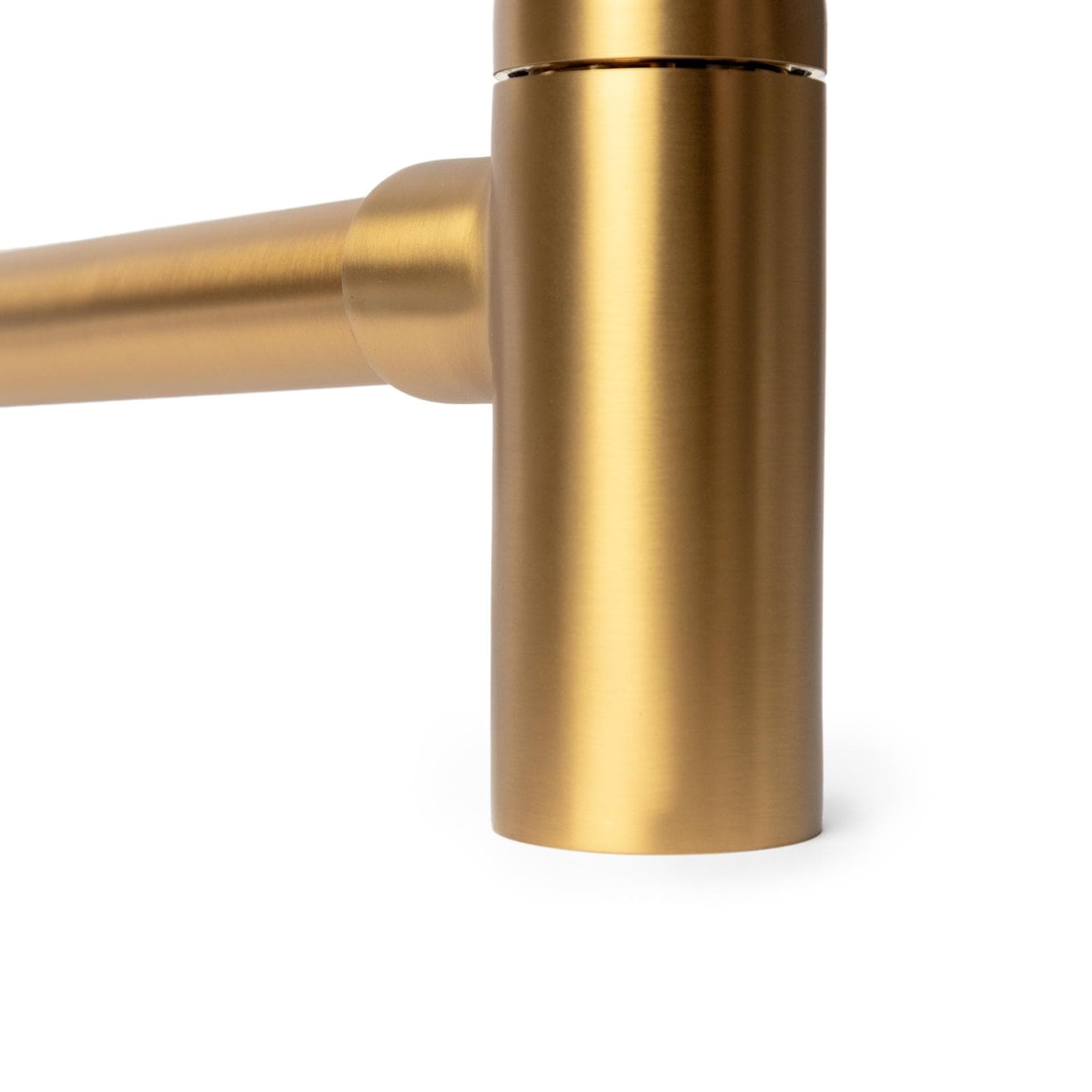 Sifone tondo per lavabo sospeso o appoggio in ottone oro spazzolato
