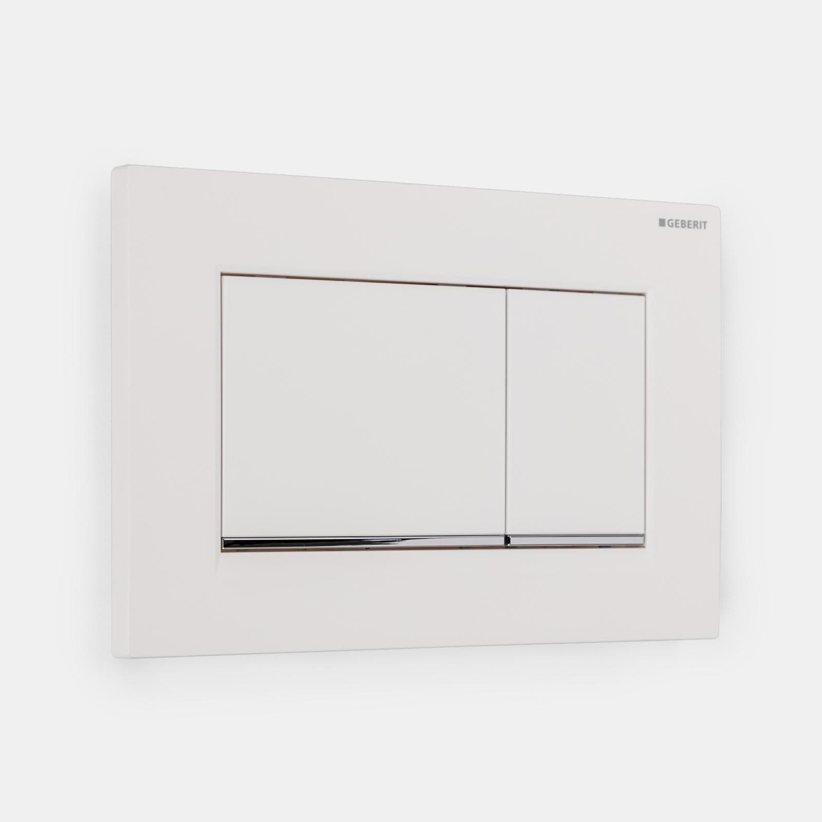 Placca di comando doppio tasto bianco opaco Geberit per cassette Sigma - Sigma20 square