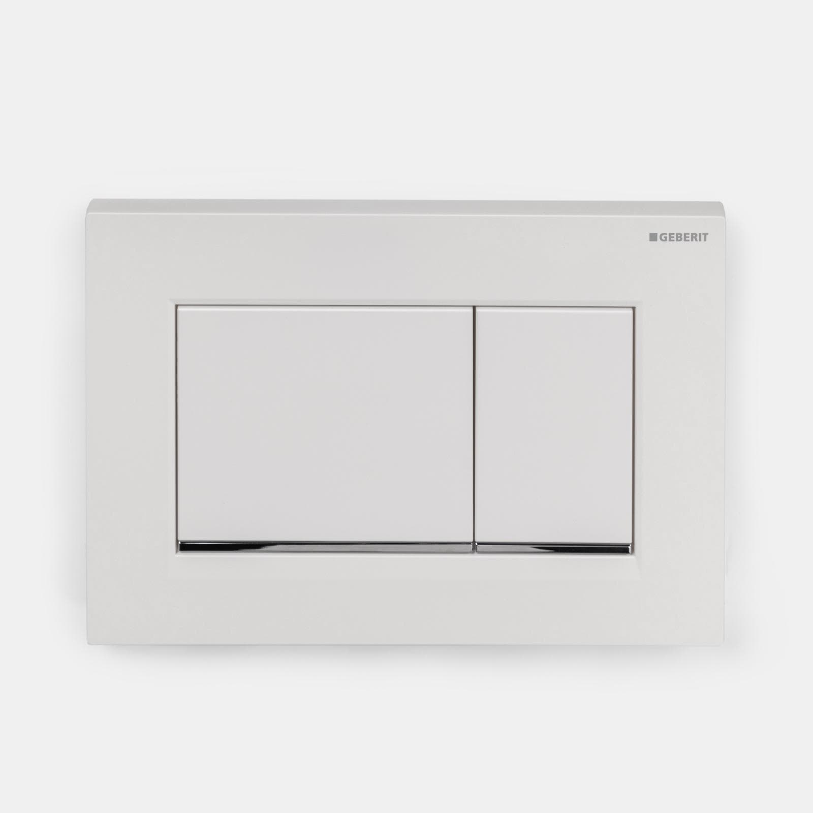 Placca di comando doppio tasto bianco opaco Geberit per cassette Sigma - Sigma20 square