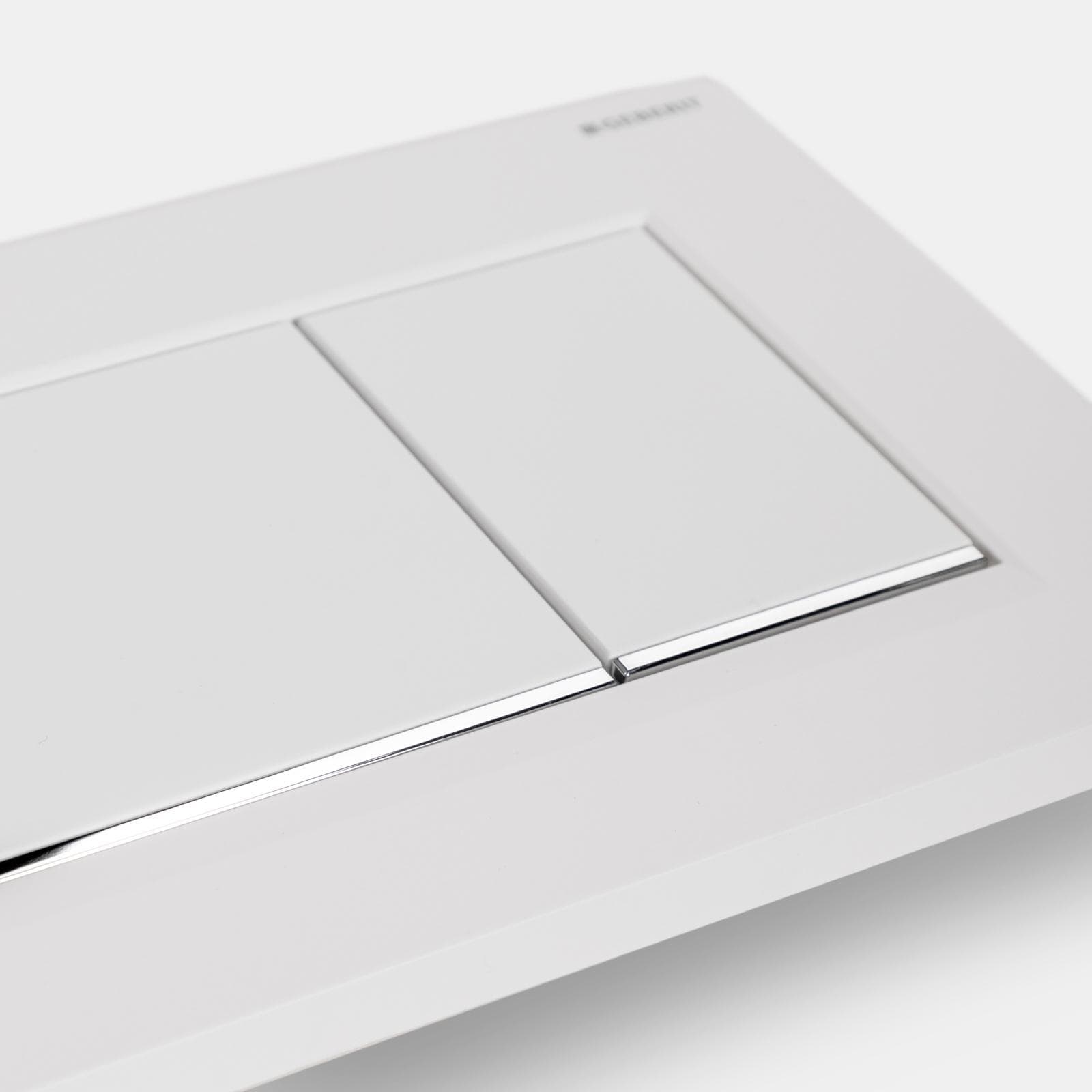 Placca di comando doppio tasto bianco opaco Geberit per cassette Sigma - Sigma20 square