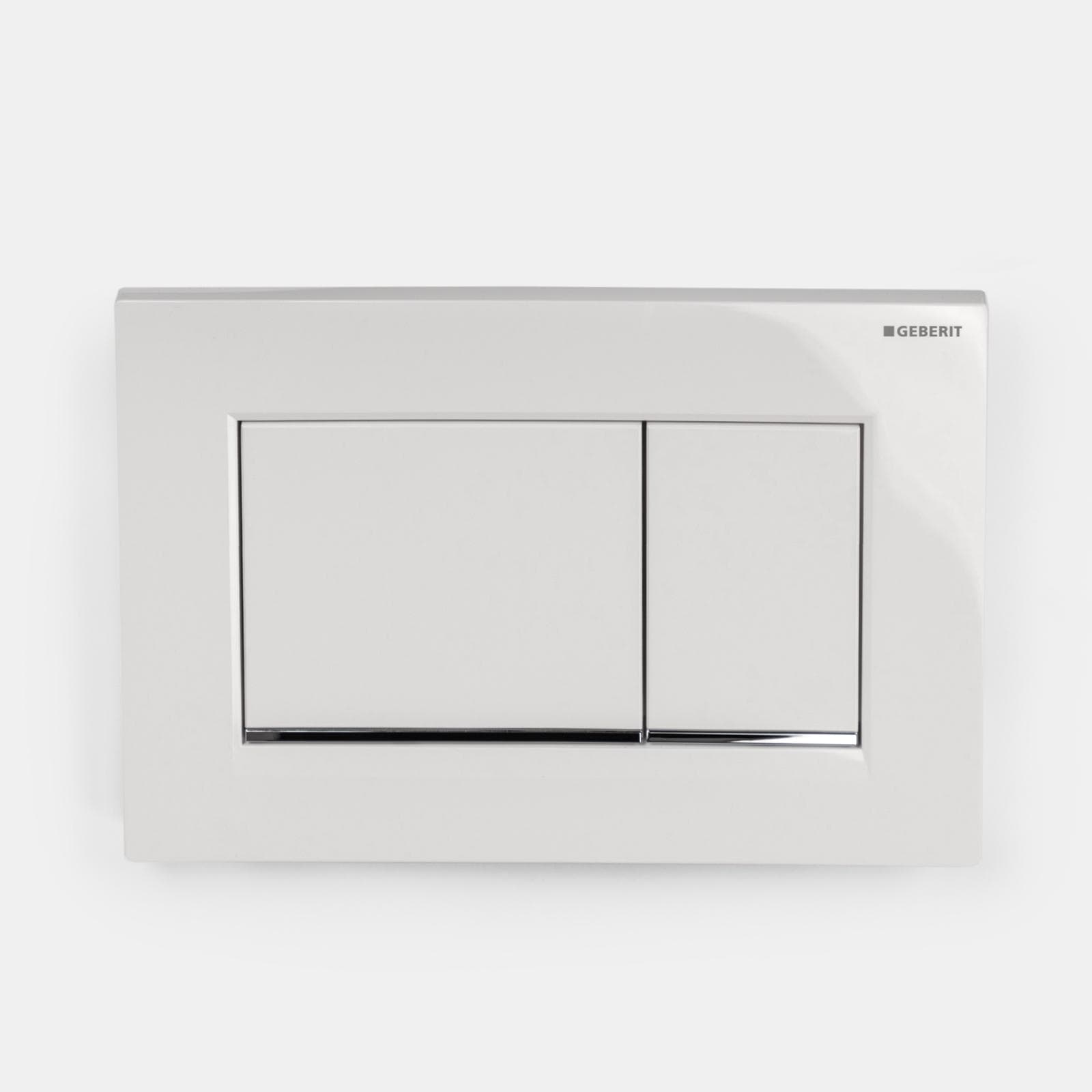 Placca di comando doppio tasto Geberit per Sigma 8 bianco e cromato - Sigma20 square