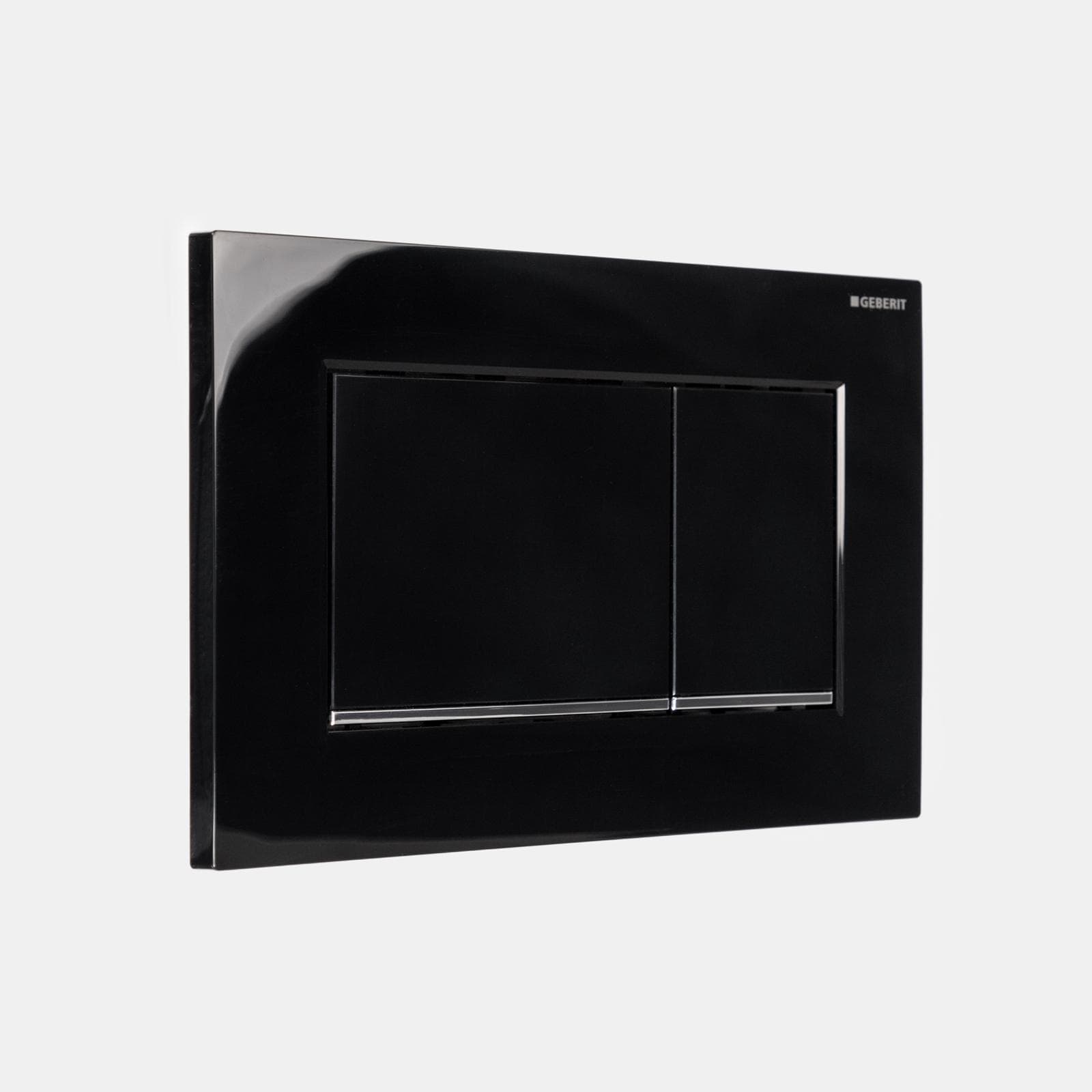 Placca di comando doppio tasto Geberit per Sigma 8 nero-cromo - Sigma20 square