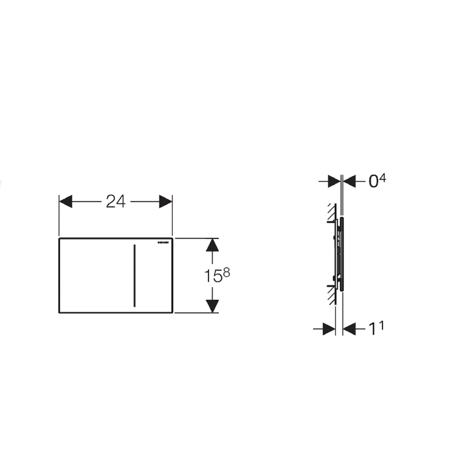 Geberit placca di comando doppio tasto in acciaio inox spazzolato per Sigma 8 cm - Sigma70 square