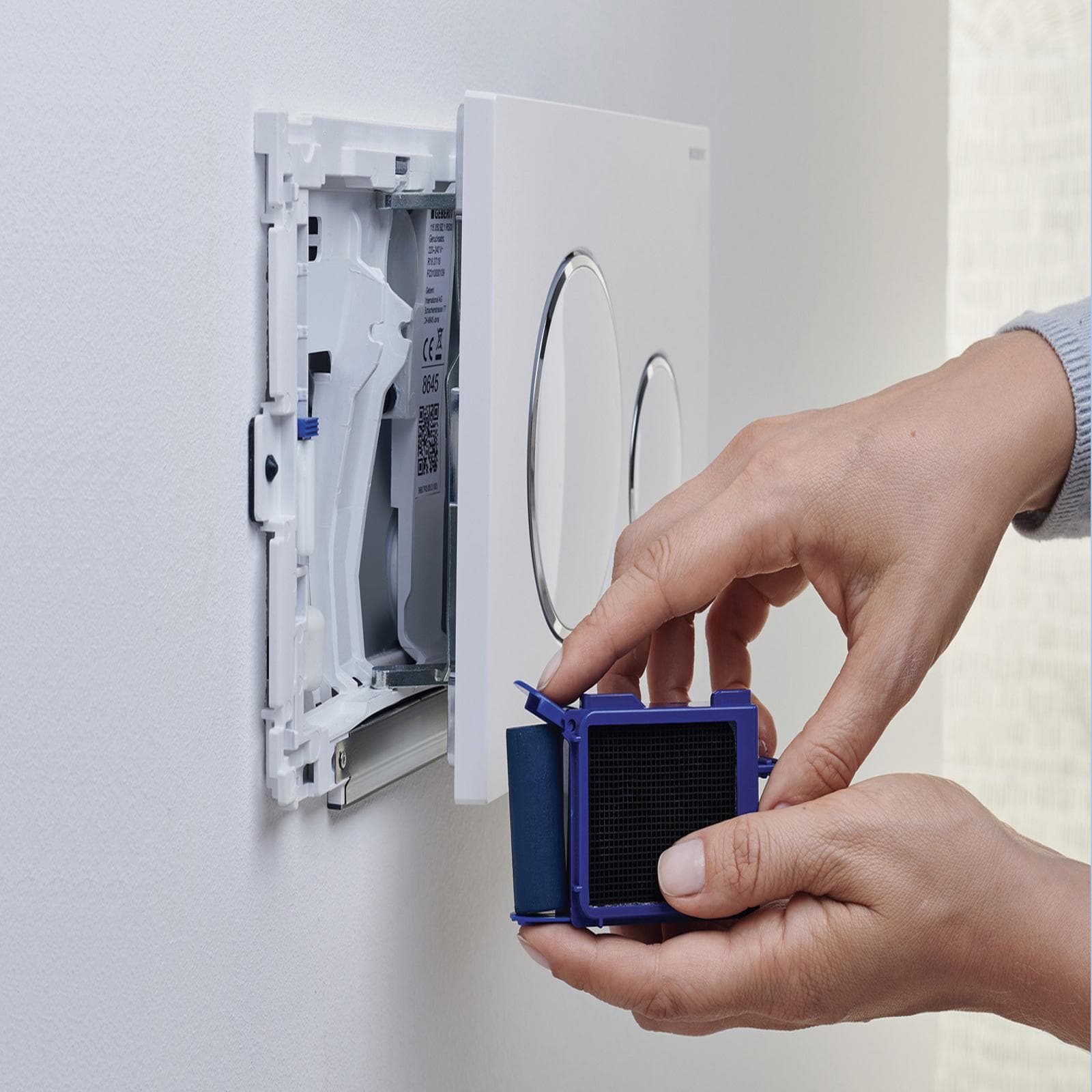 Sistema igienizzante bagno DuoFresh di Geberit per cassette incasso Sigma