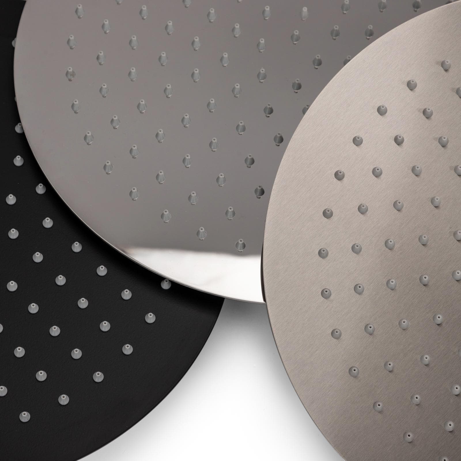 Soffione Ø 30 cm ultrasottile in acciaio inox satinato