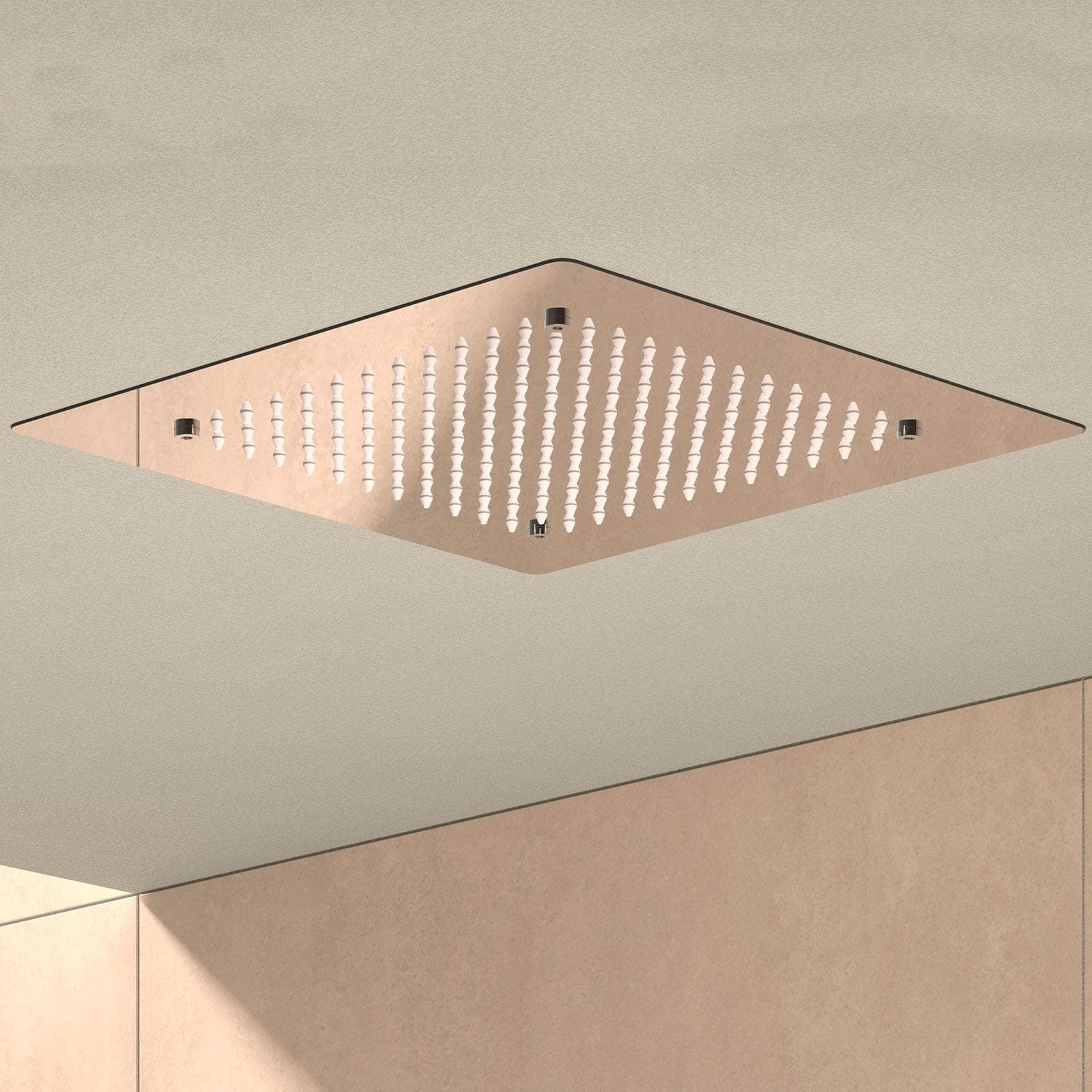 Soffione doccia 35x35 cm ad incasso acciaio inox - Raindrop