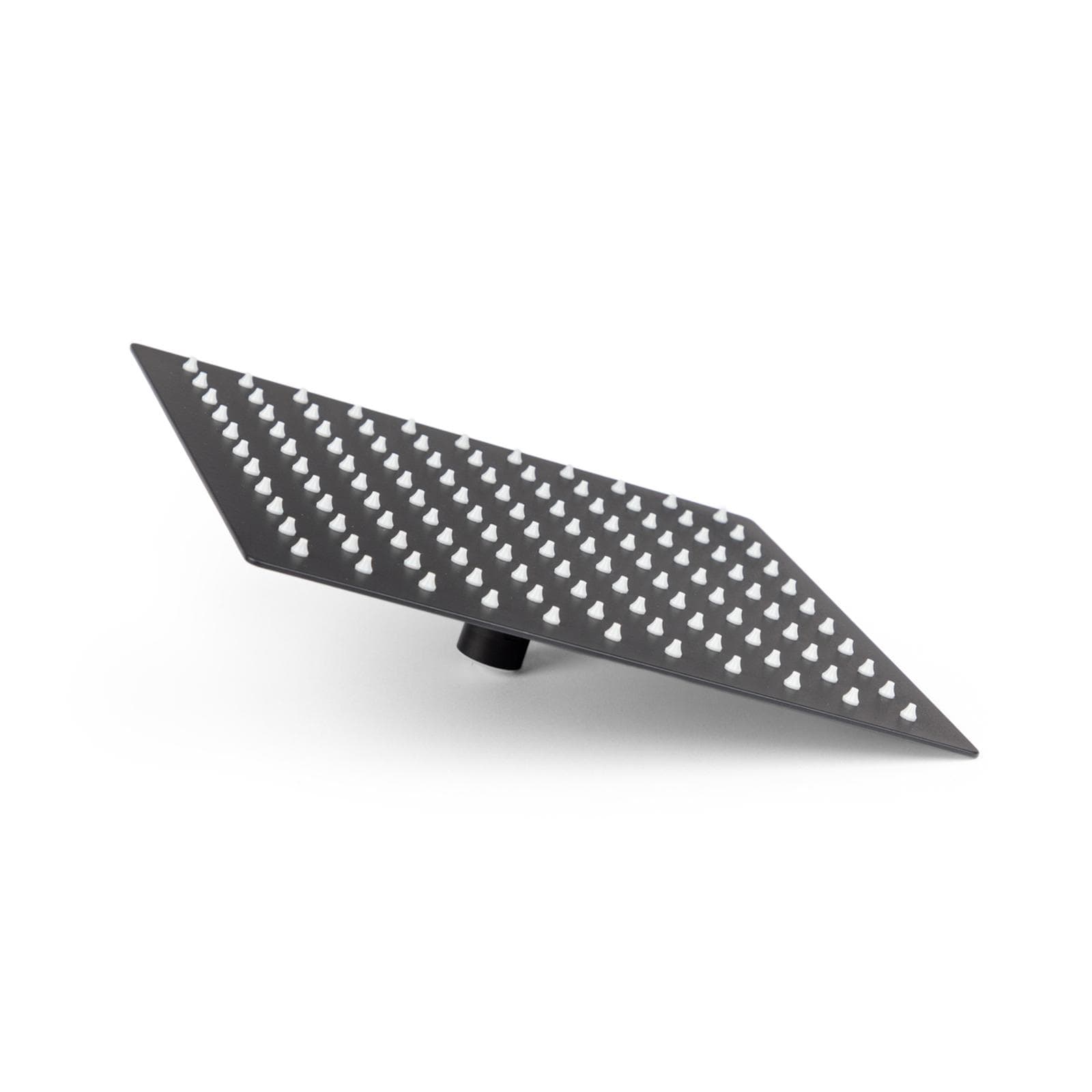 Soffione doccia nero opaco quadrato 25 cm ultraslim orientabile e anticalcare