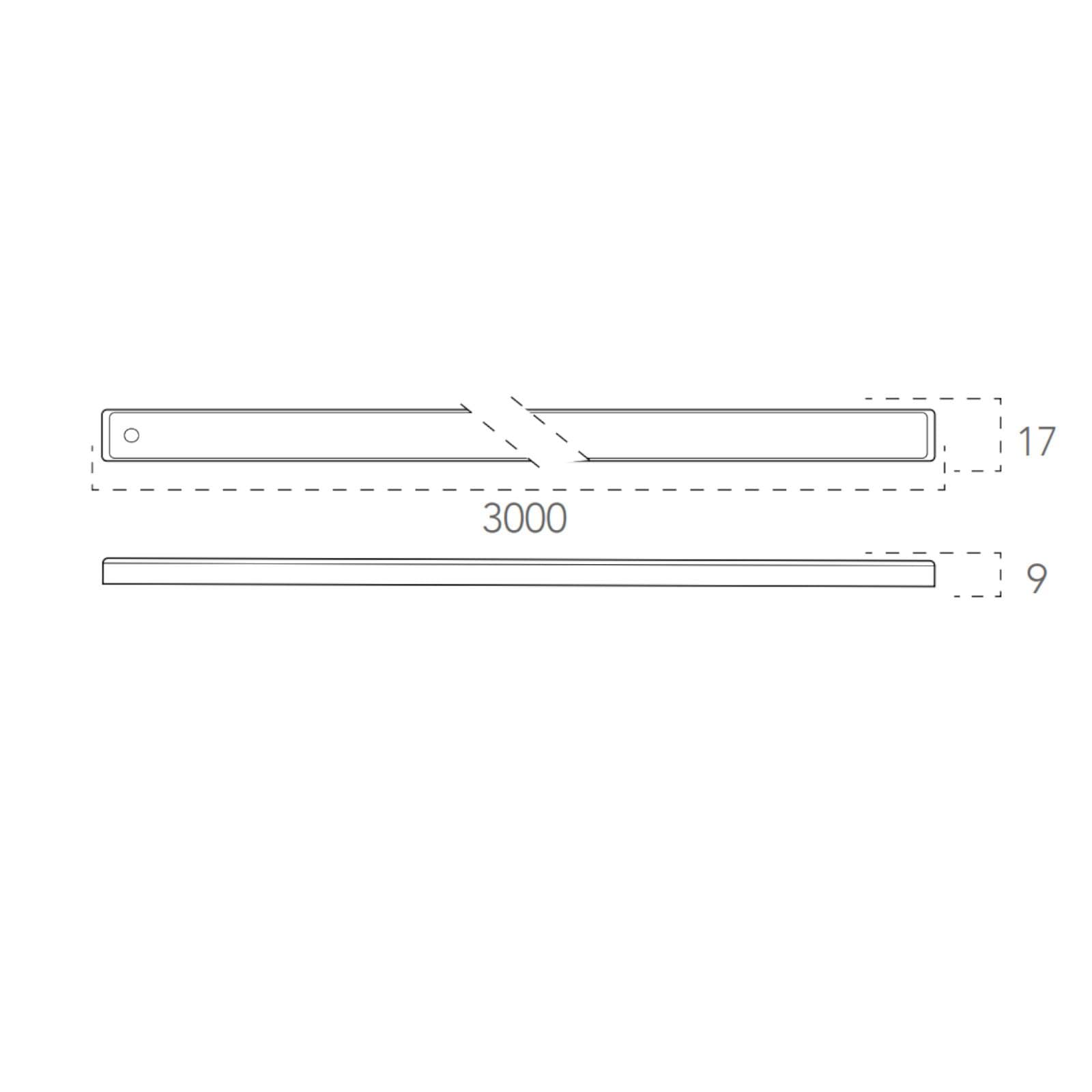 Sotto pensile led 300 cm in alluminio nickel