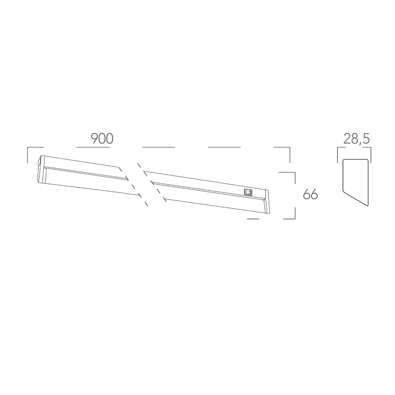 Sotto pensile led orientabile 90 cm in alluminio bianco