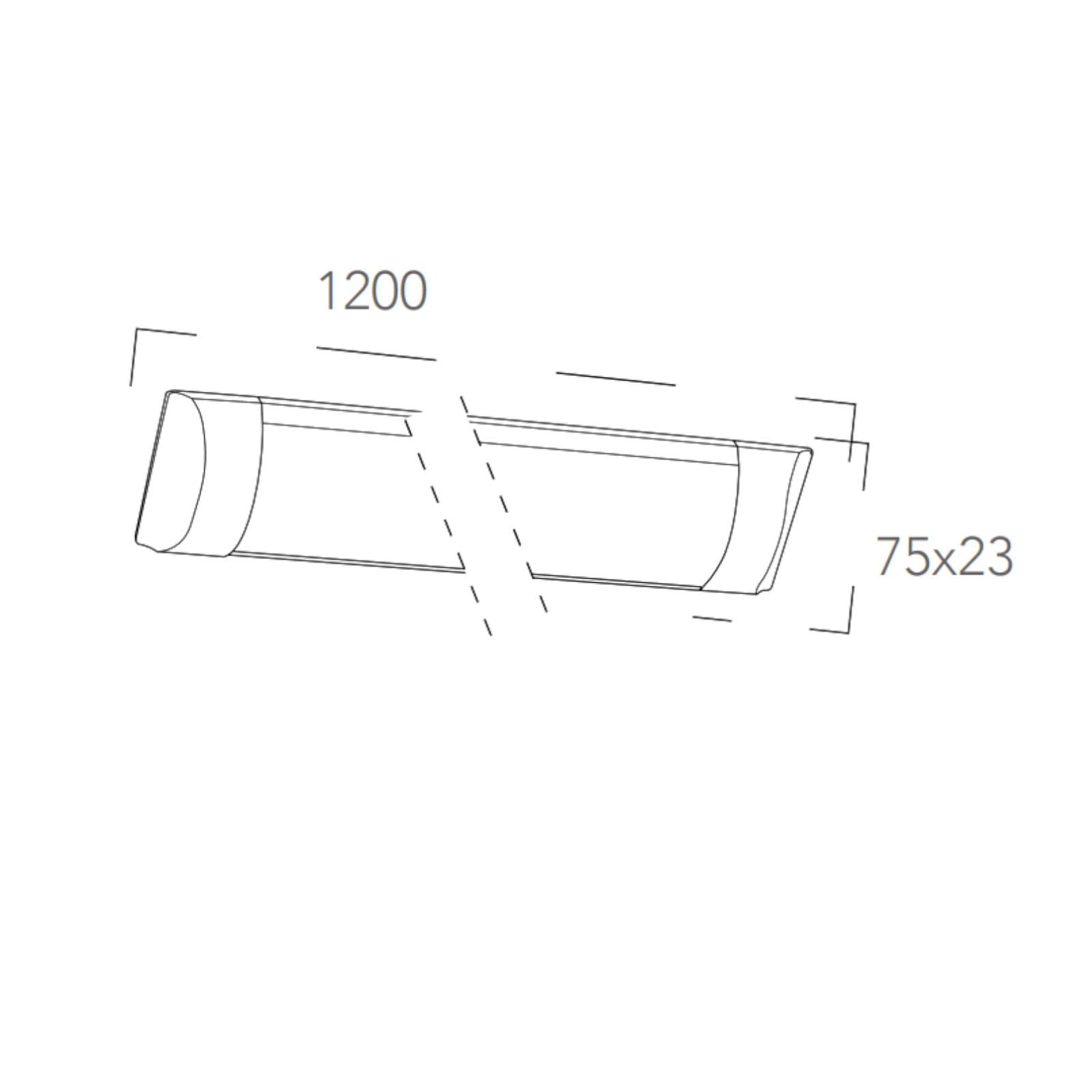 Barra ultra sottile a LED integrato 120 cm in alluminio bianco