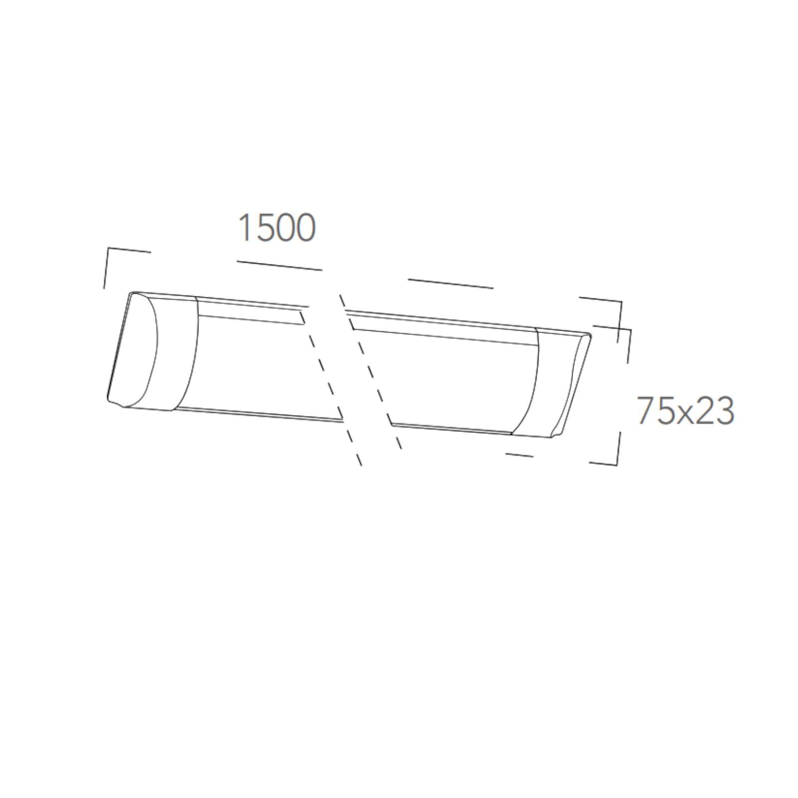 Barra ultra sottile a LED integrato 150 cm in alluminio bianco