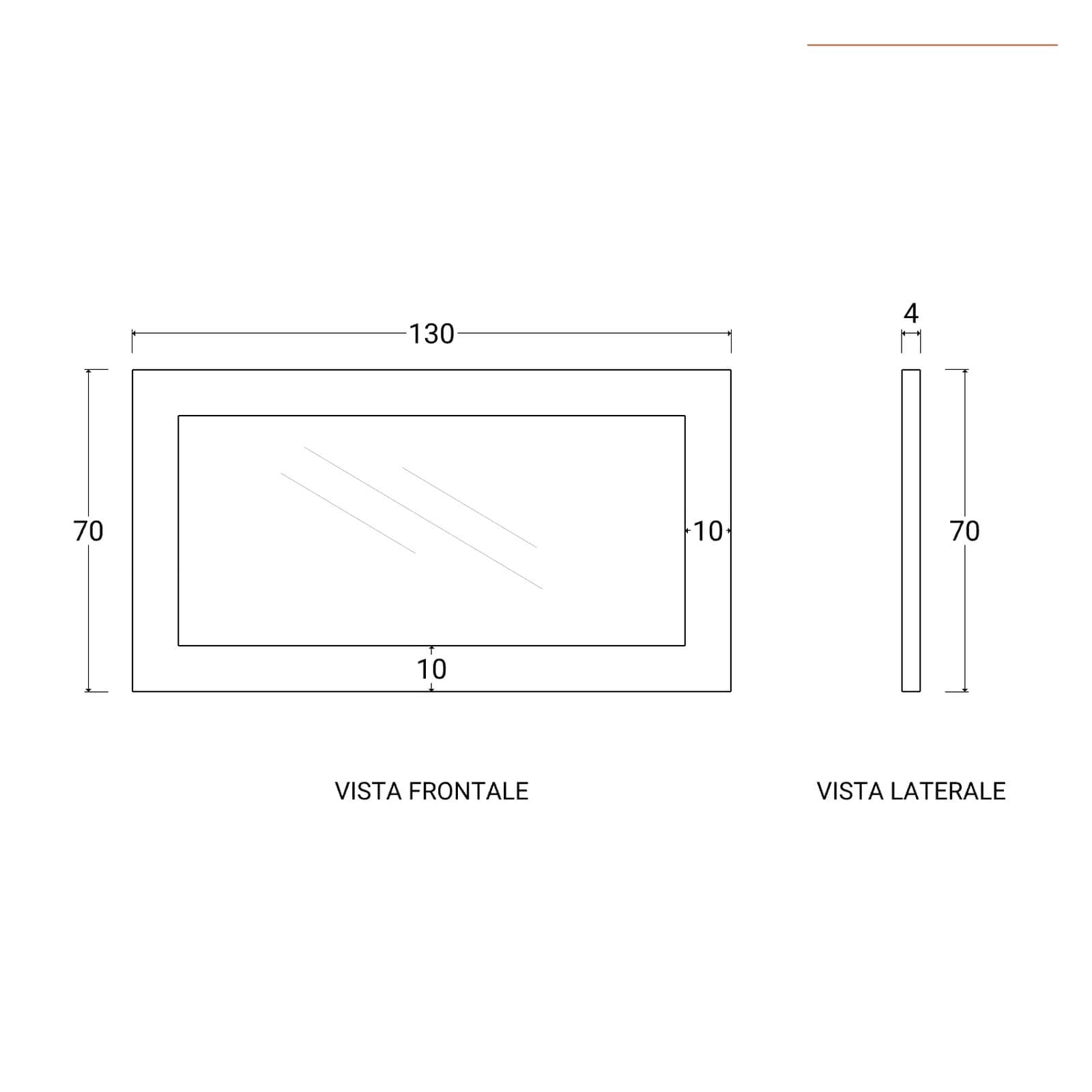 Specchio 130x70 cm in legno di teak grezzo - Sidonia