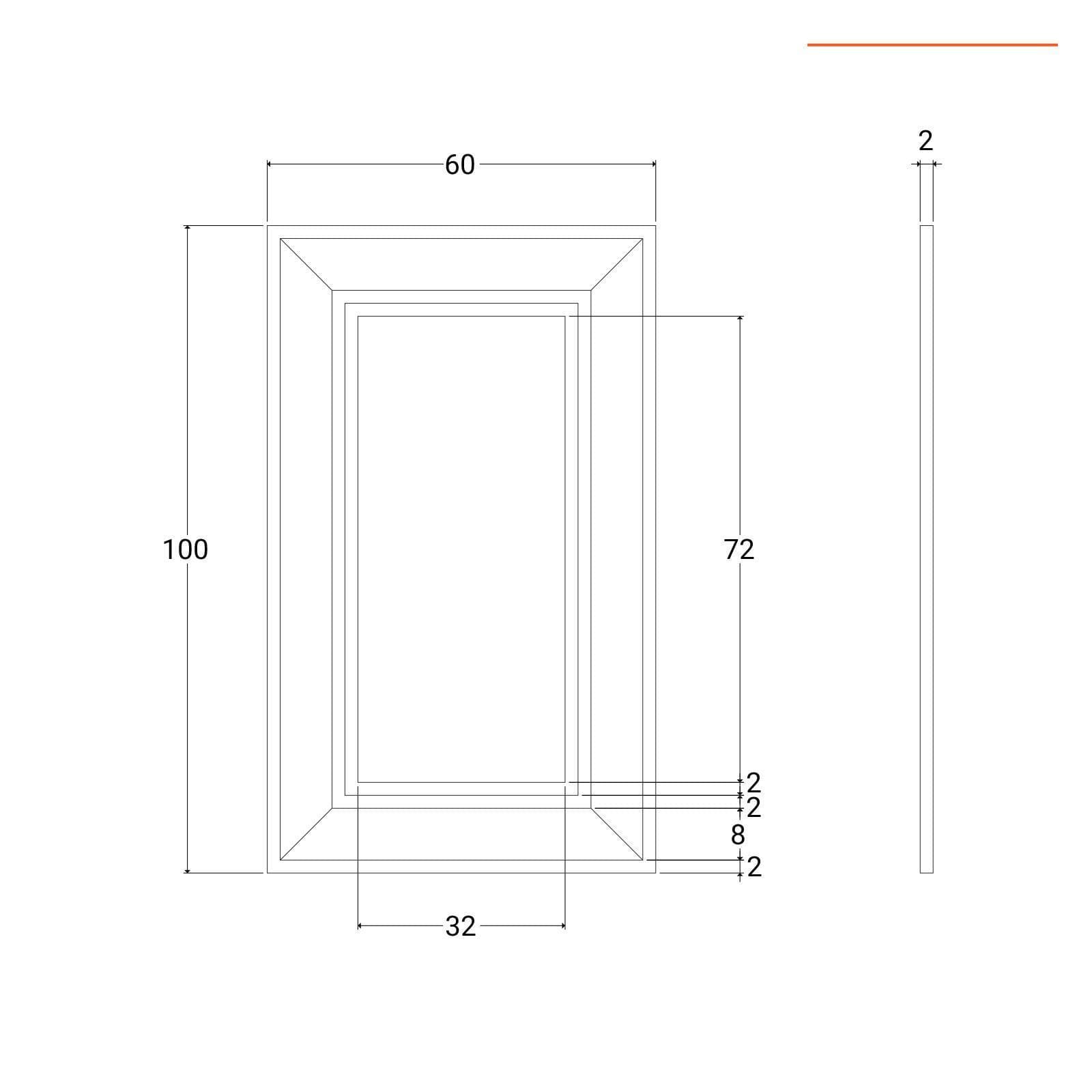 Specchio 60x100 cm in legno di mango - Freia Mango