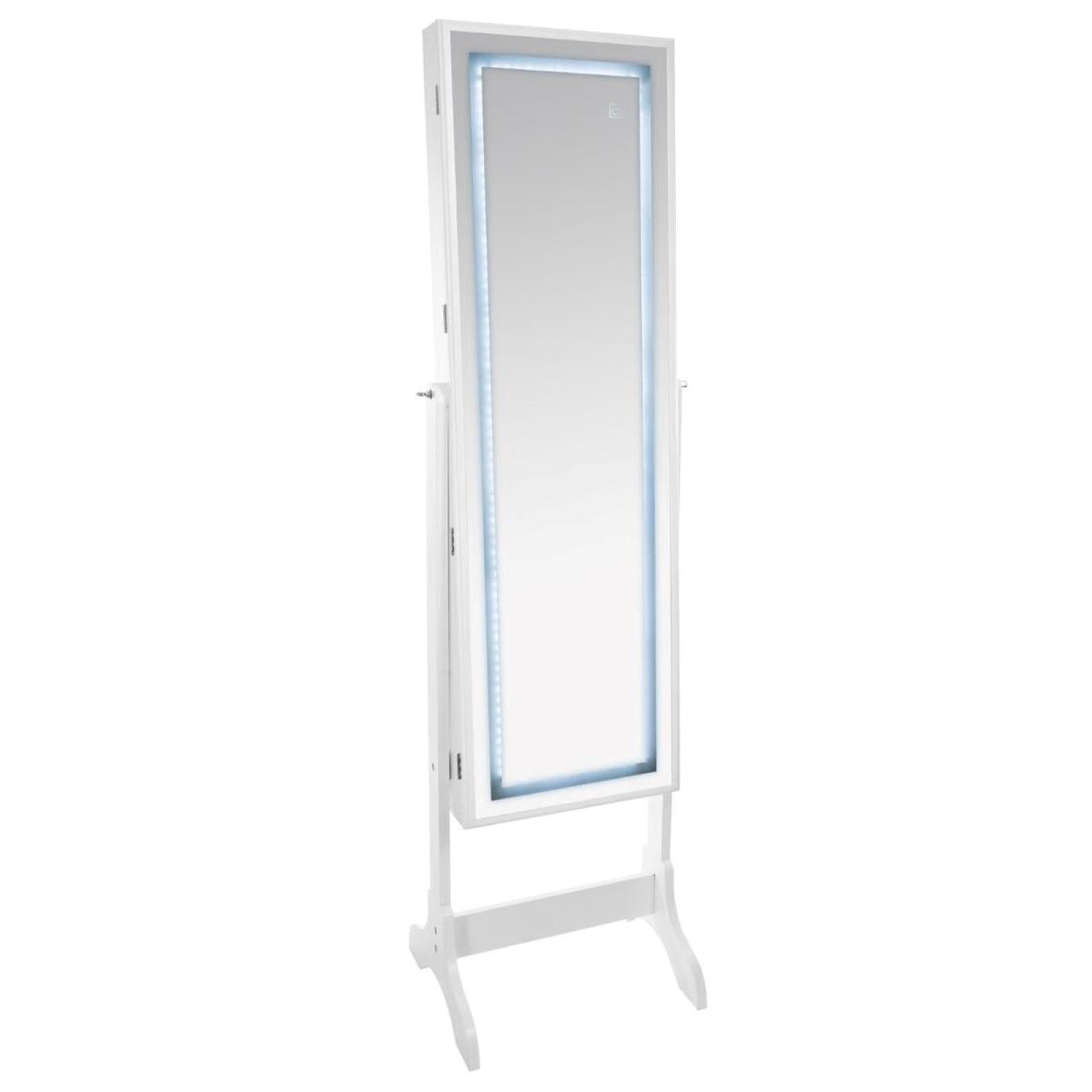 Specchio contenitore 126h cm bianco con illuminazione LED e accensione touch - Nadin