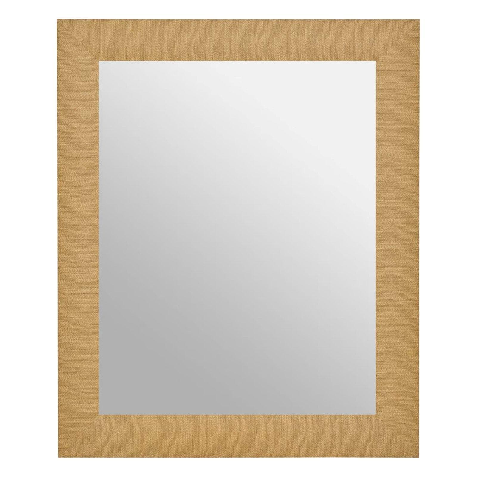 Specchio d'appoggio o sospeso 72x87h cm reversibile effetto corda beige