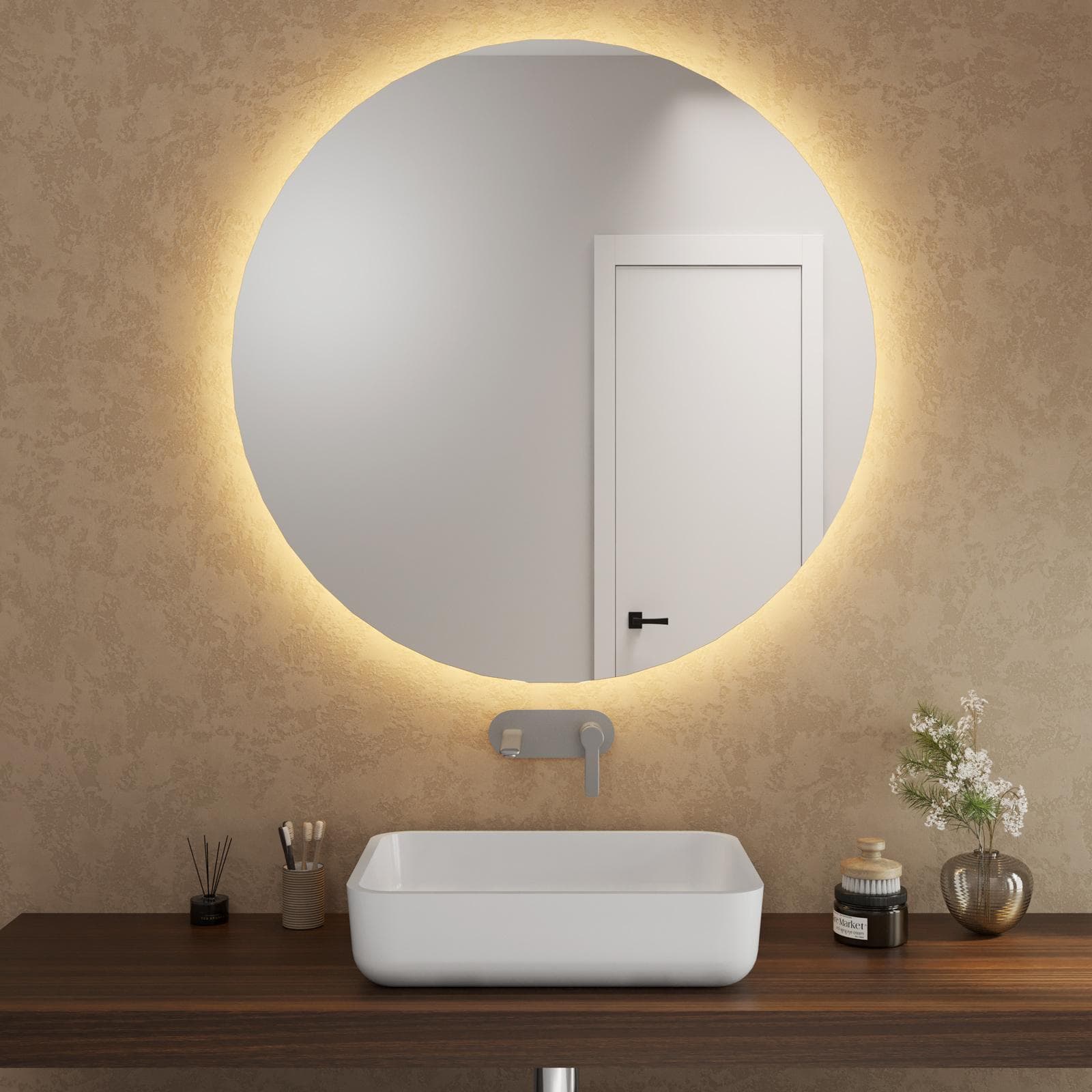 Specchio da bagno led 100 cm luce calda - Amede