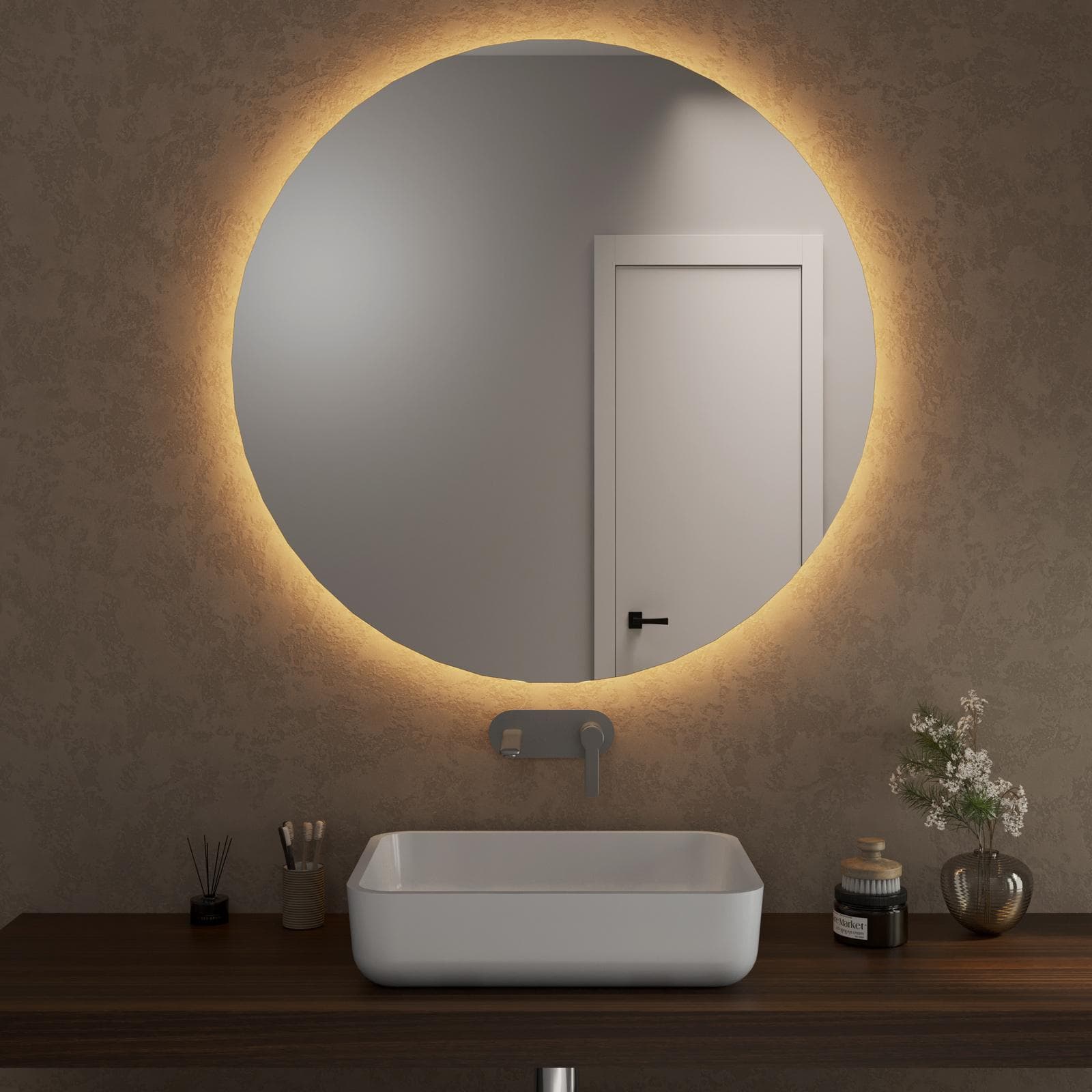 Specchio da bagno led 100 cm luce calda - Amede