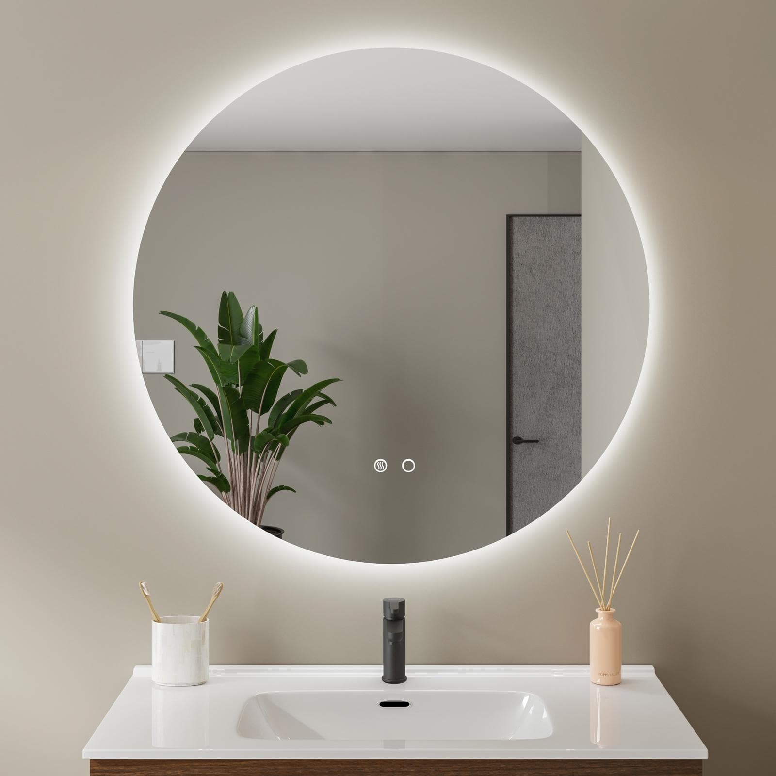 Specchio da bagno led 100 cm luce fredda con antiappannante - Clost