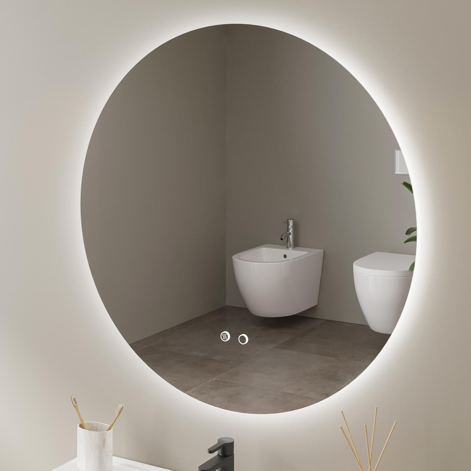 Specchio da bagno led 100 cm luce fredda con antiappannante - Clost