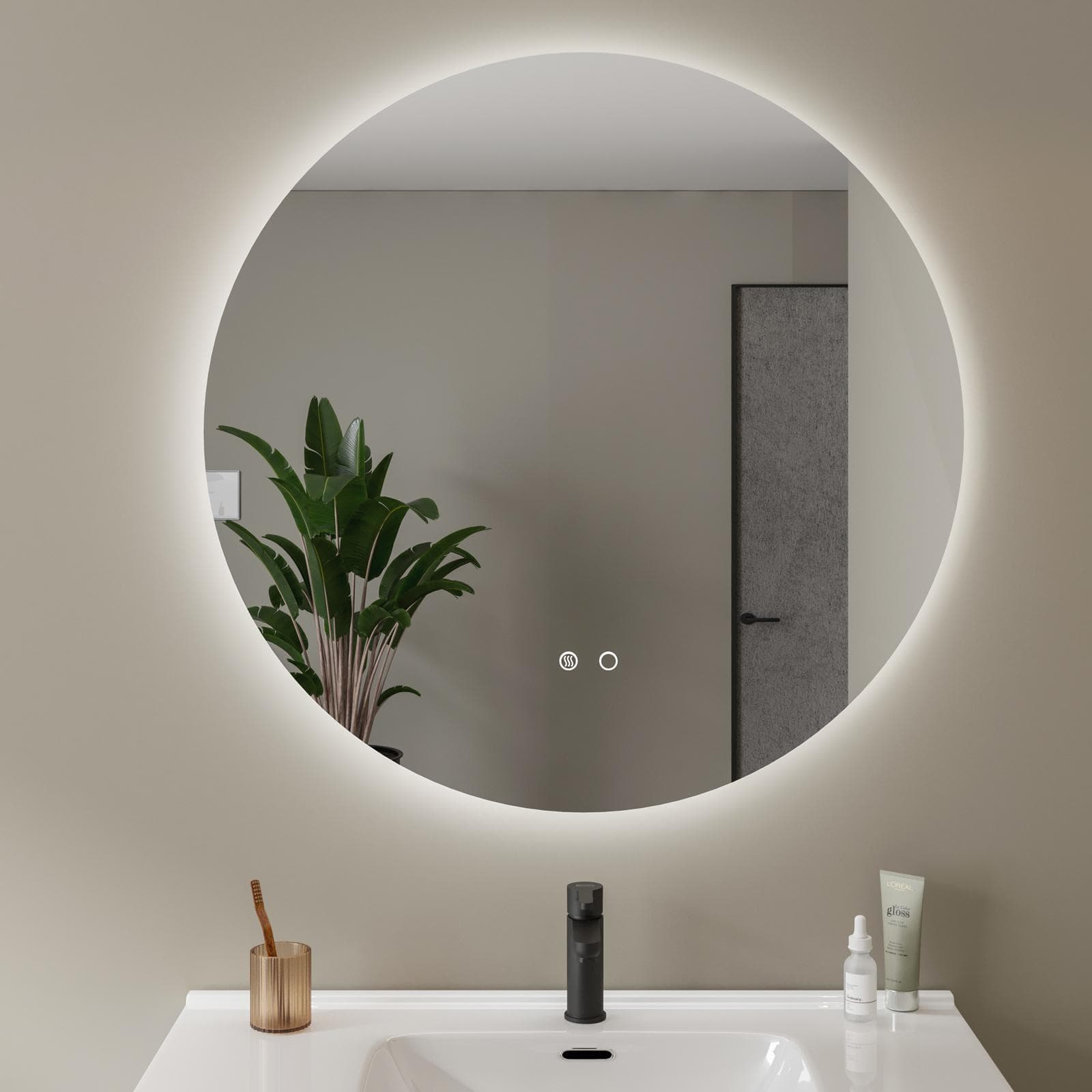 Specchio da bagno led 90 cm luce fredda con antiappannante - Clost