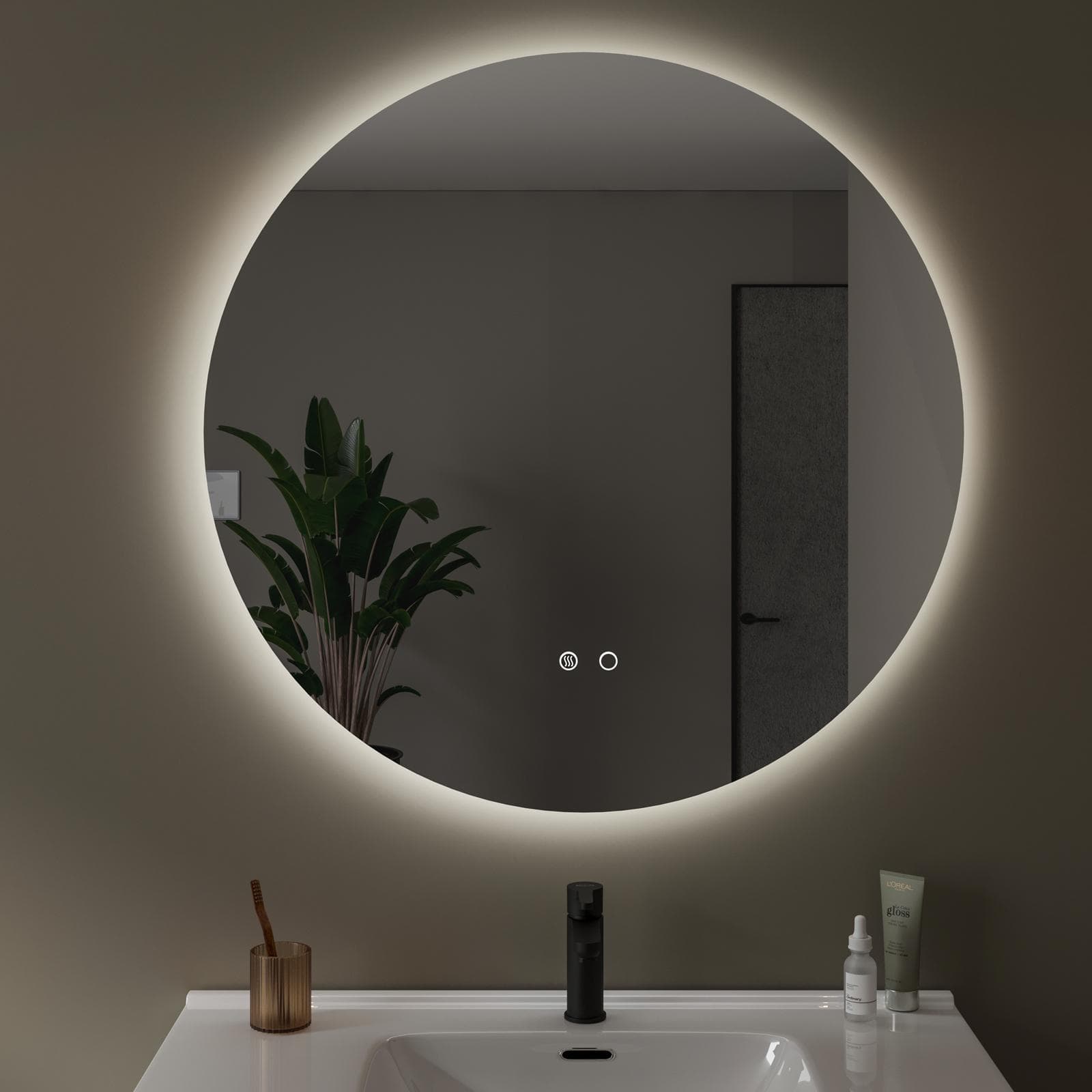 Specchio da bagno led 90 cm luce fredda con antiappannante - Clost