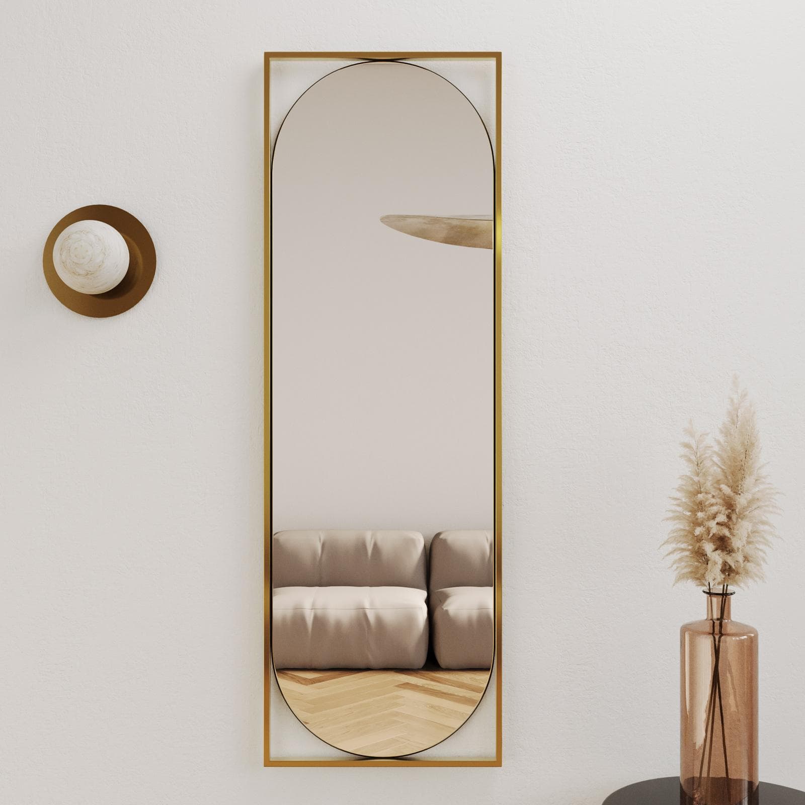 Specchio da interno 50x150h cm con cornice in metallo oro - Chandler