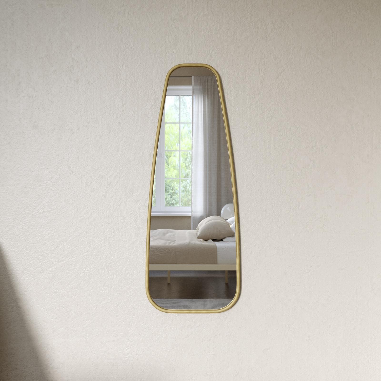 Specchio da parete 38x100h cm con cornice in metallo oro - Sylvan