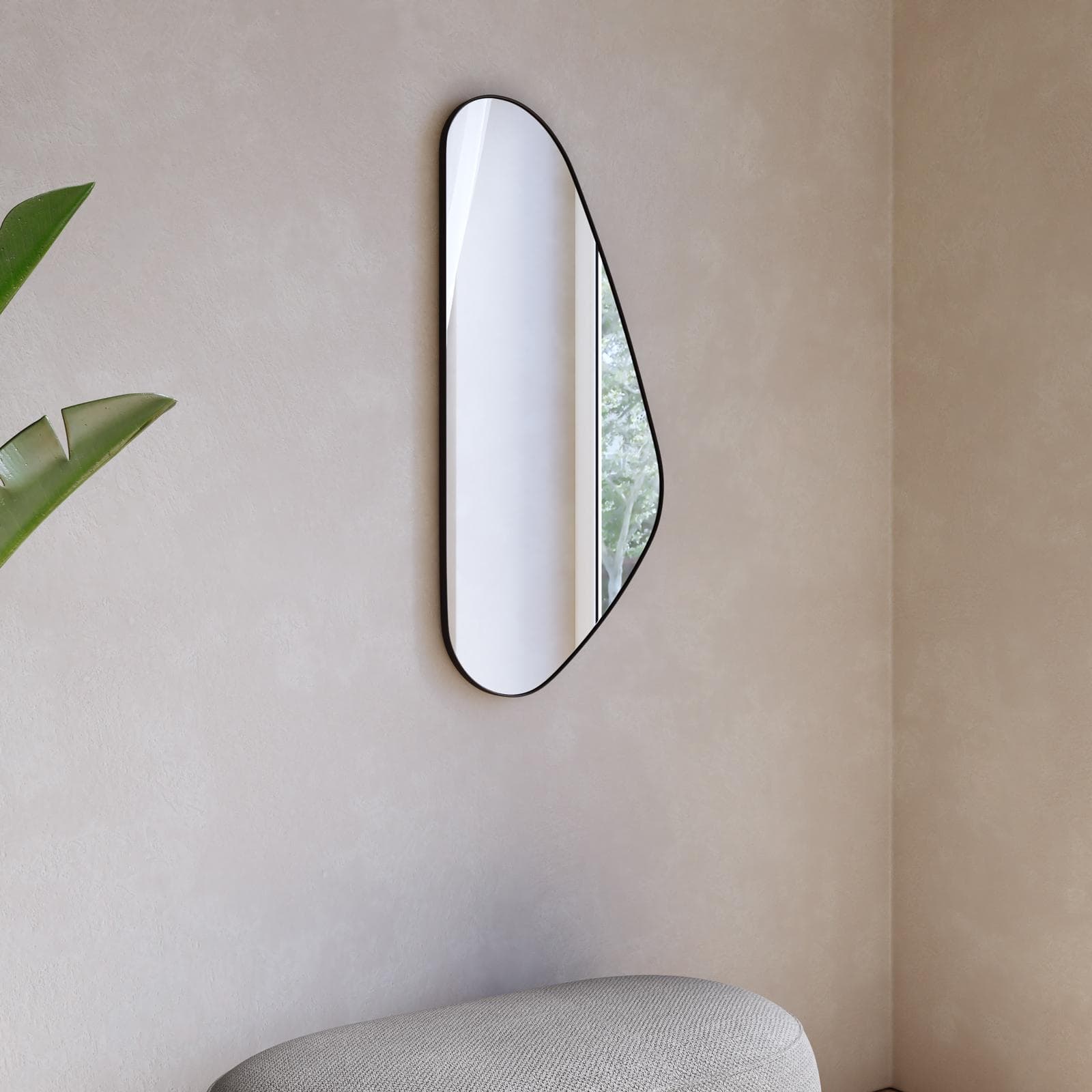 Specchio da parete 42x99h cm in metallo nero con cornice - Peregrin