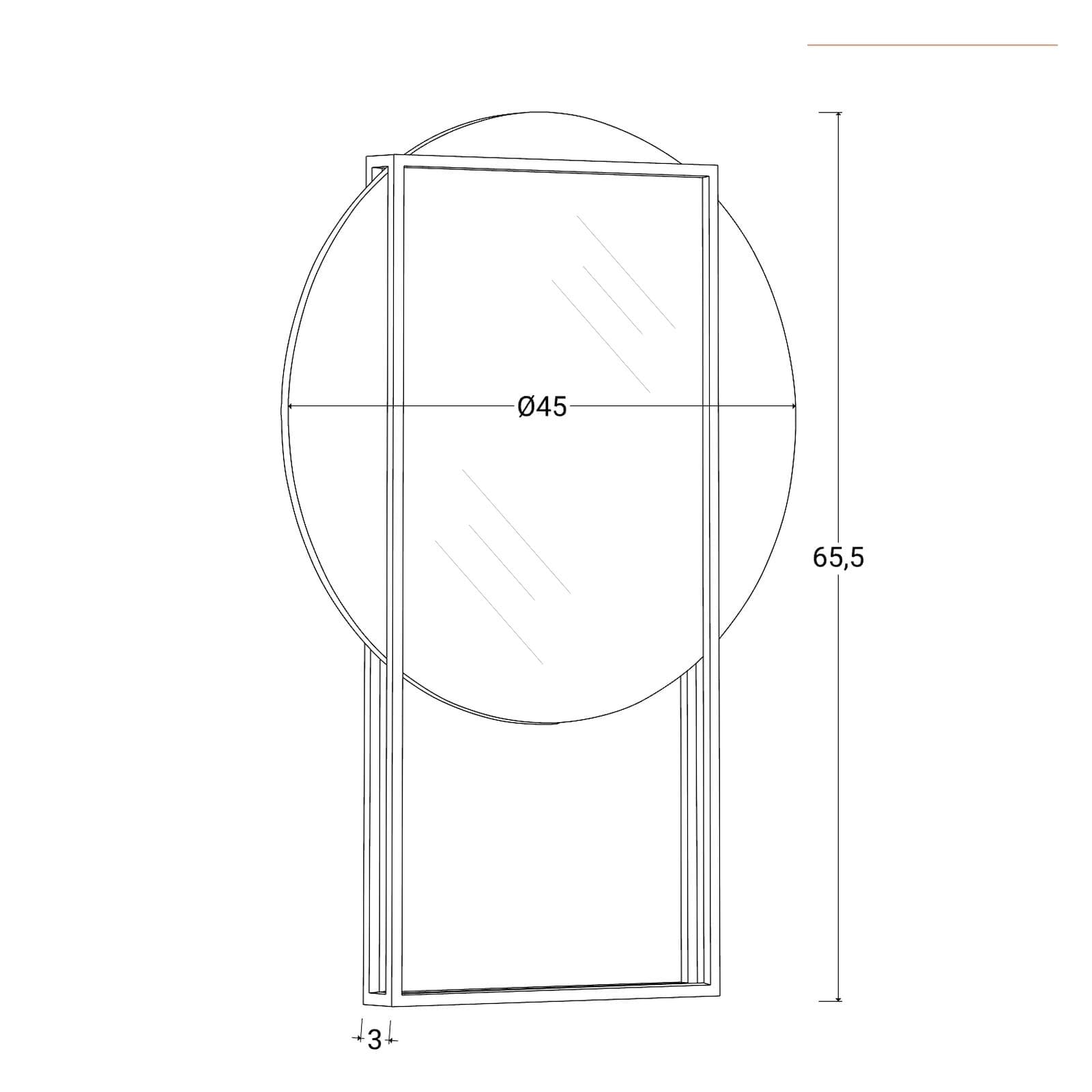 Specchio da parete 45x66 cm con cornice in metallo oro - Flint