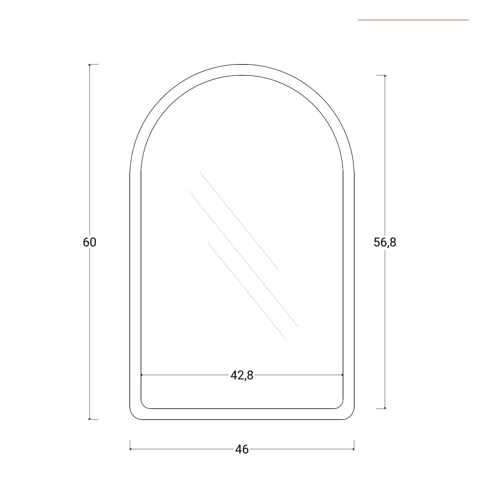 Specchio da parete 46x60h cm nero con cornice - Mordecai