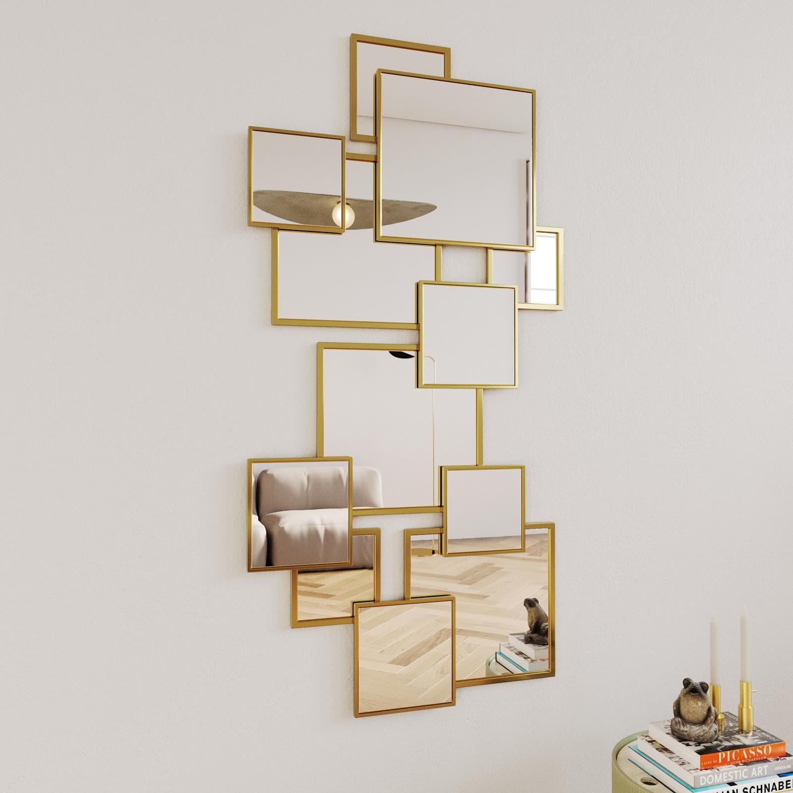 Specchio da parete reversibile 76x152h cm in metallo oro - Celeb