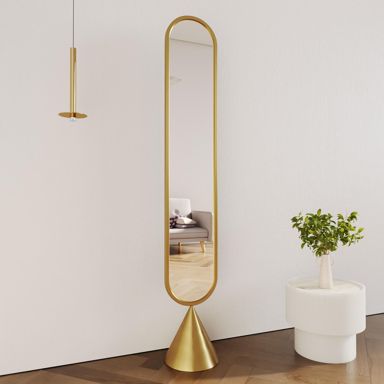 Specchio da terra 28x170h cm in metallo oro - Merveille
