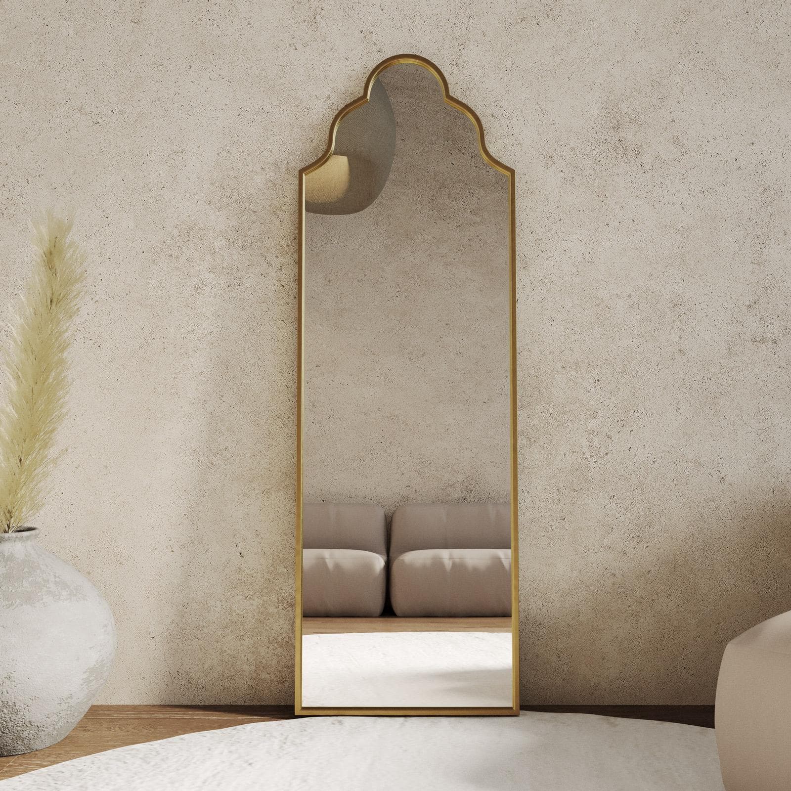 Specchio 54x163h cm con cornice oro - Sorriso