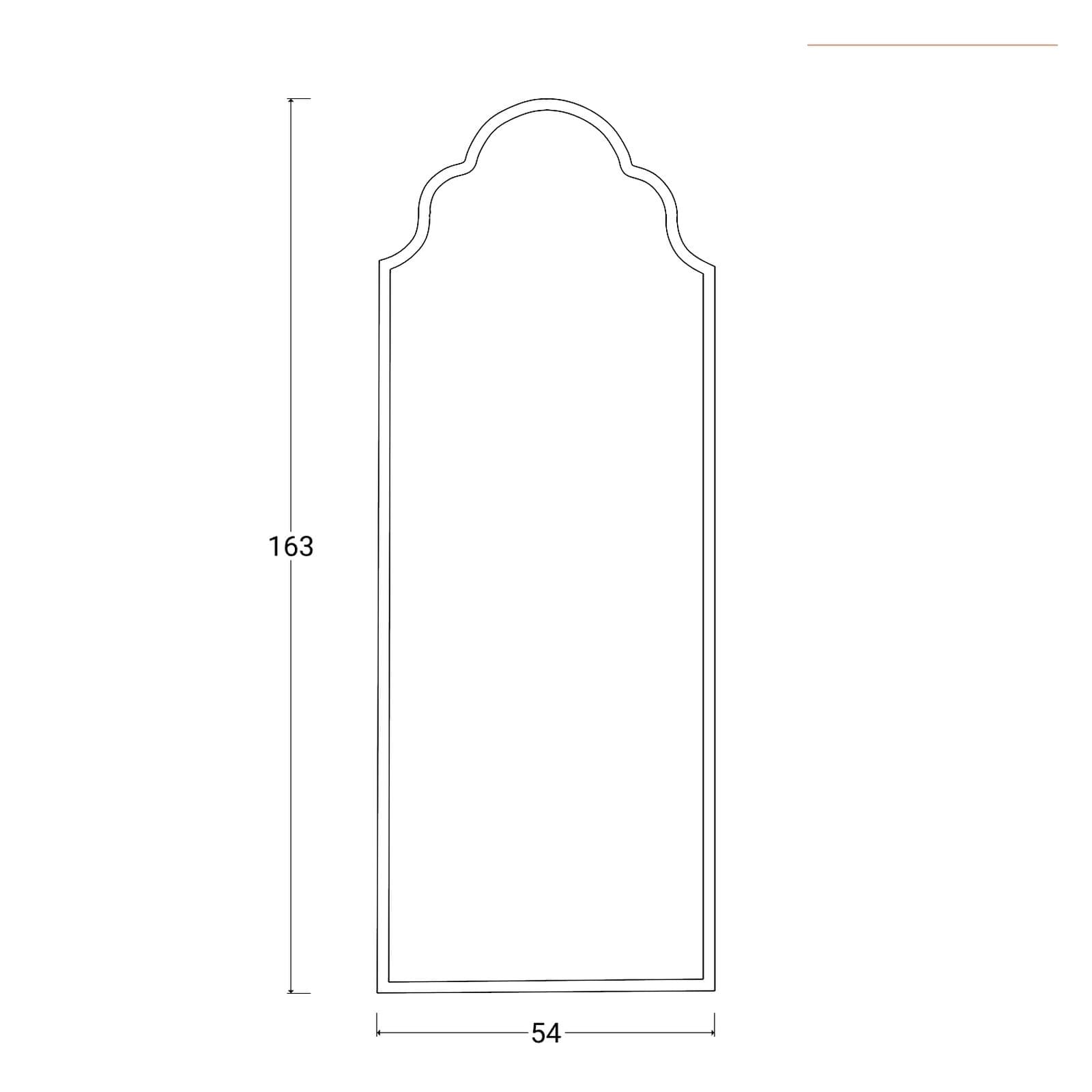 Specchio 54x163h cm con cornice oro - Sorriso