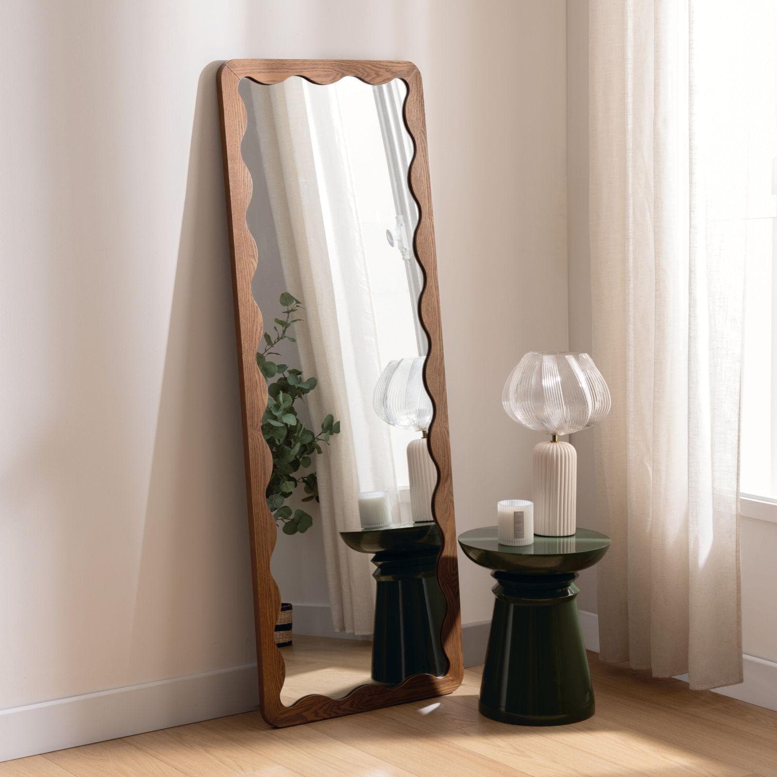 Specchio da terra o sospeso 61x165h cm reversibile in legno naturale - Sanex