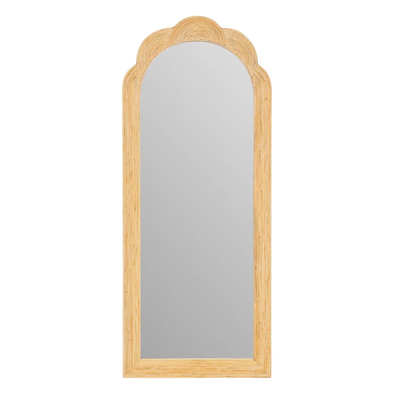 Specchio da terra o sospeso 71x171h cm in rattan intrecciato a mano