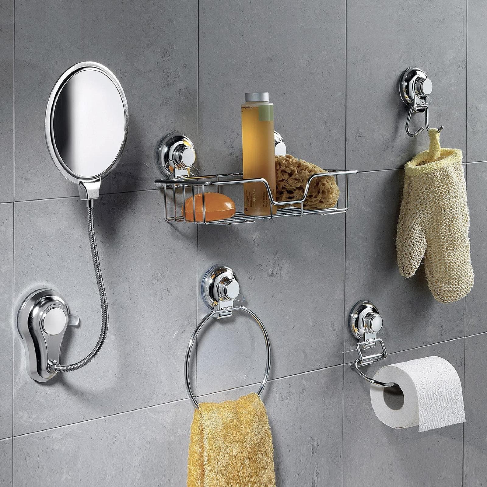 Specchio da trucco a ventosa orientabile e ingranditore 2x - Hot di Gedy