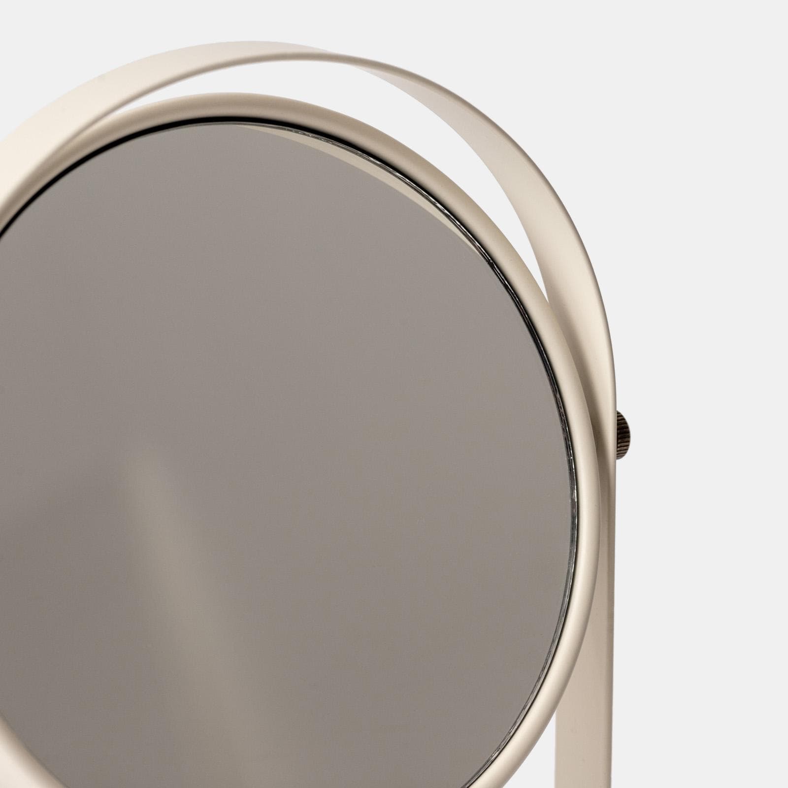 Specchio d'appoggio ingranditore 27h cm crema con dettagli oro