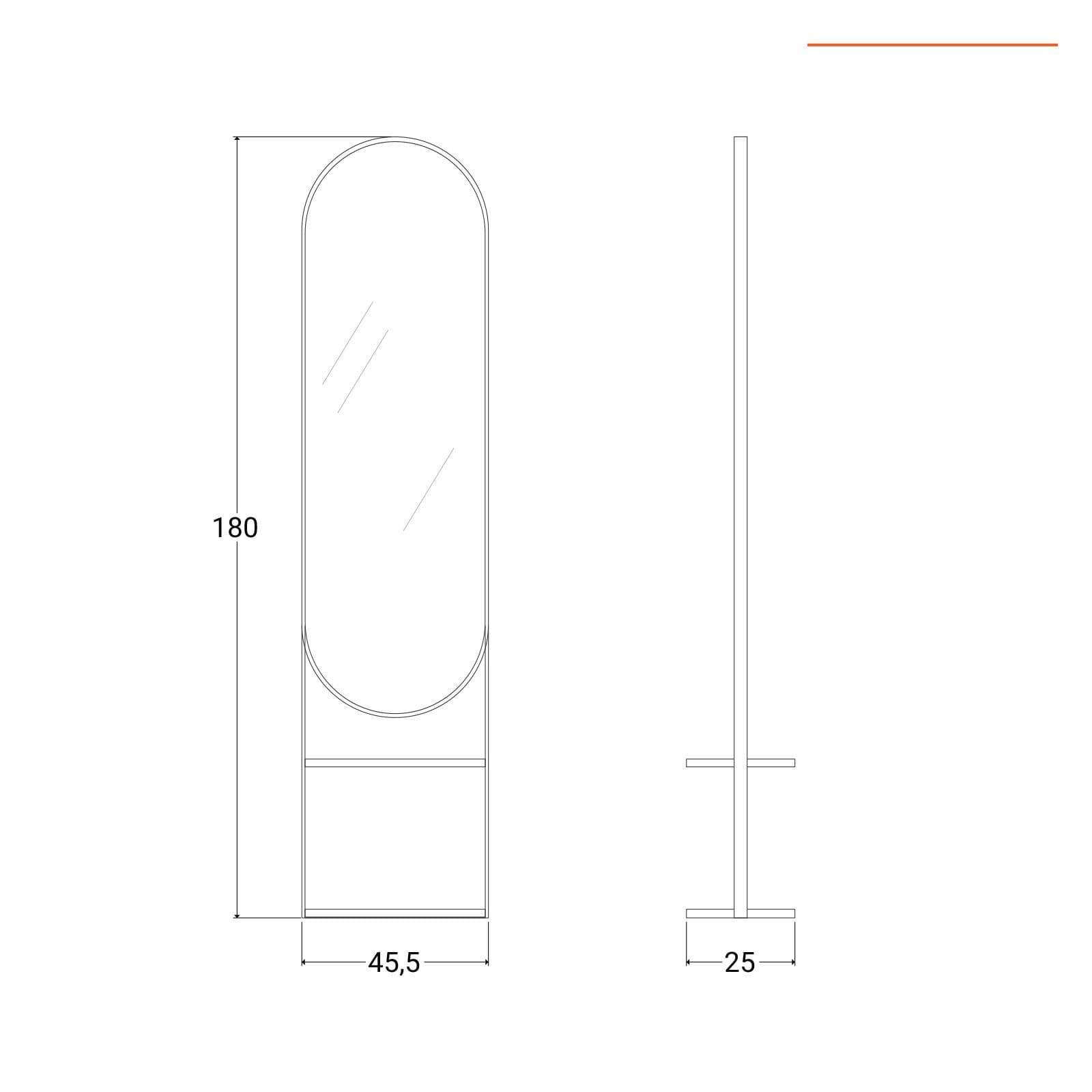 Specchio decorativo da terra 180h cm con cornice dorata - Hanne