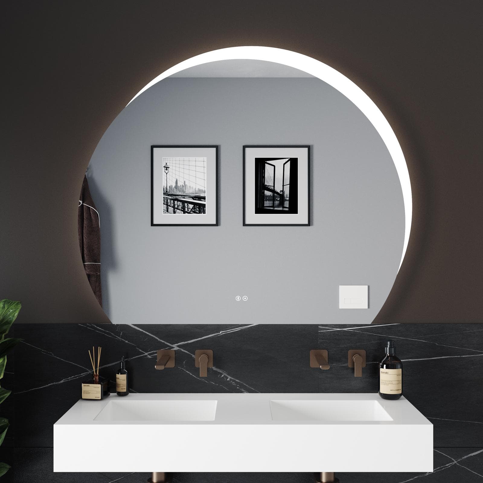 Specchio led 130 x 108 cm con bluetooth e accensione touch - Majesty