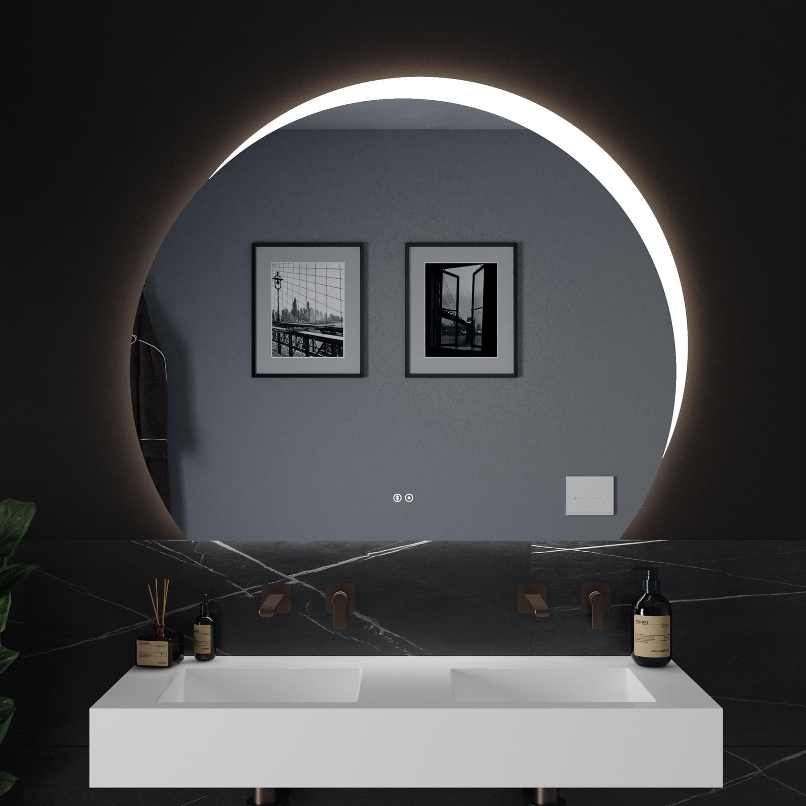 Specchio led 130 x 108 cm con bluetooth e accensione touch - Majesty