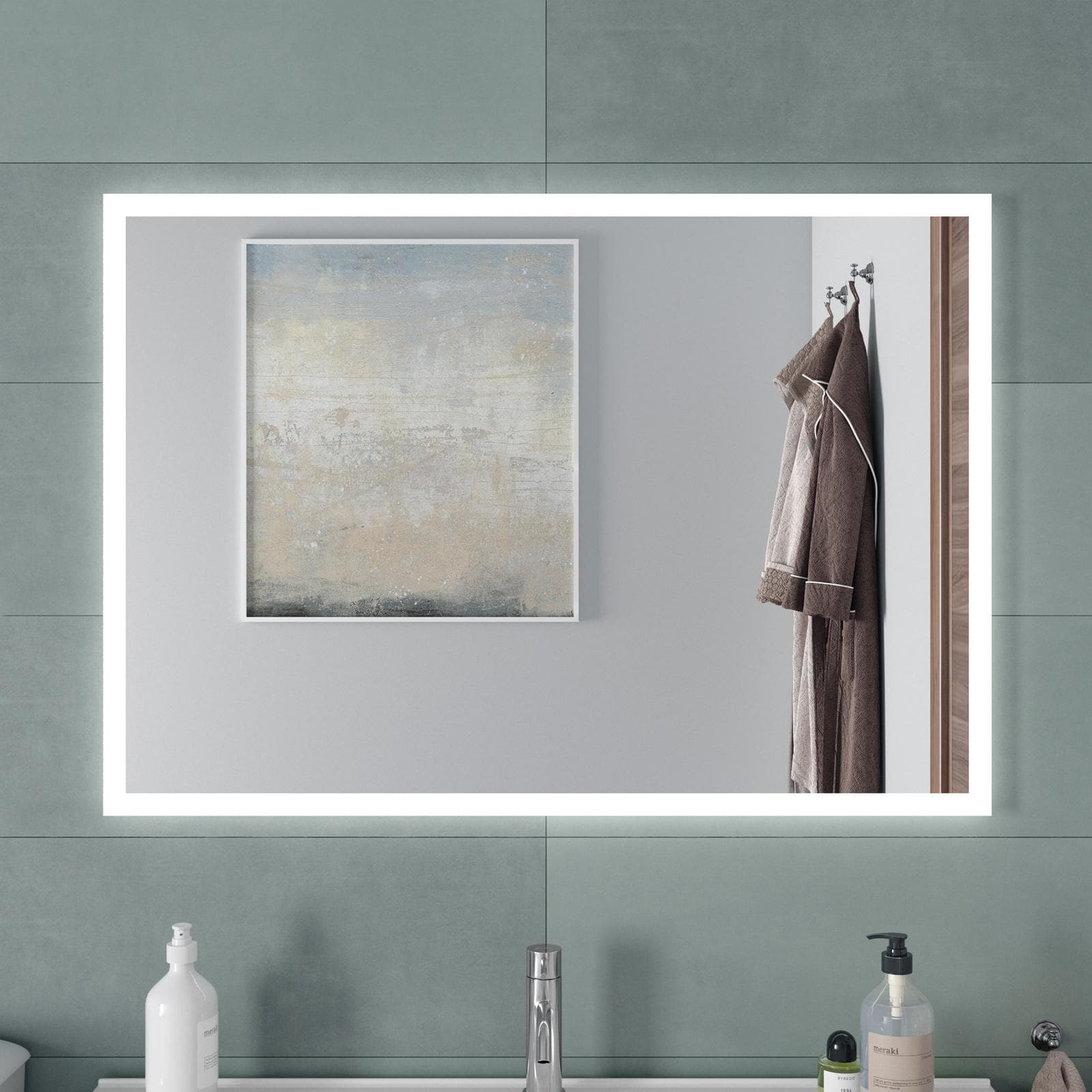 Specchio led 100 x 70 cm reversibile - Afra