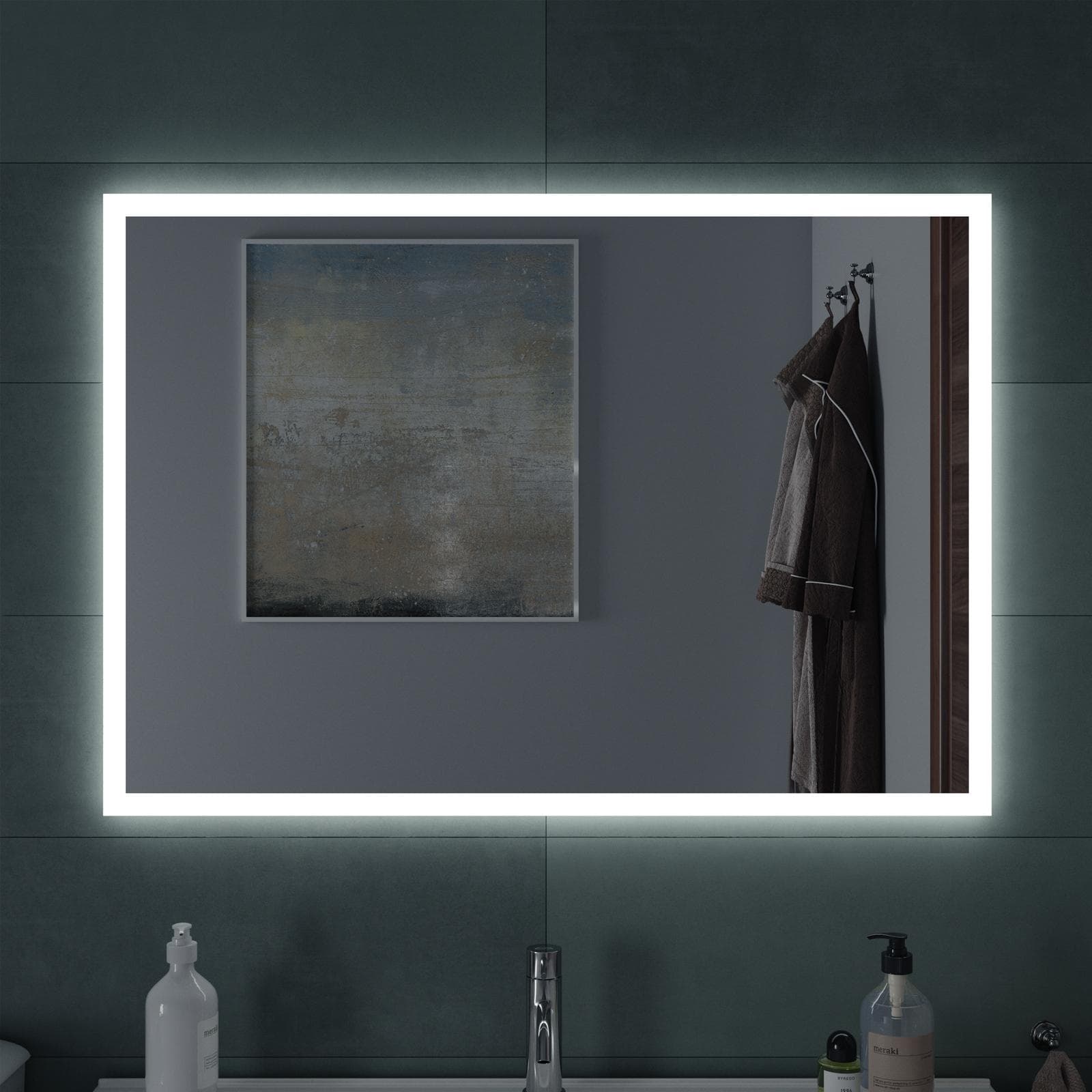 Specchio led 100 x 70 cm reversibile - Afra