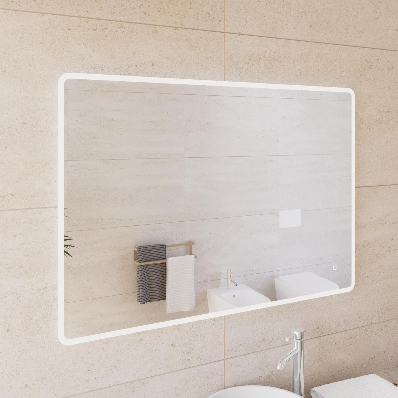 Specchio led 100x70 cm luce fredda con accensione touch - Navel