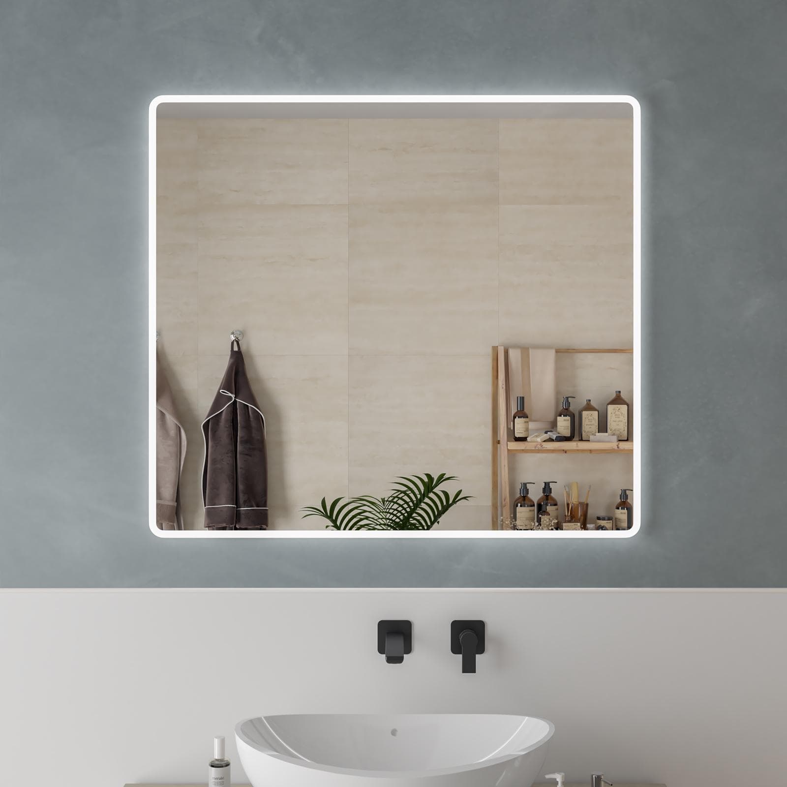 Specchio led 100x90 cm luce fredda retroilluminato - Navel
