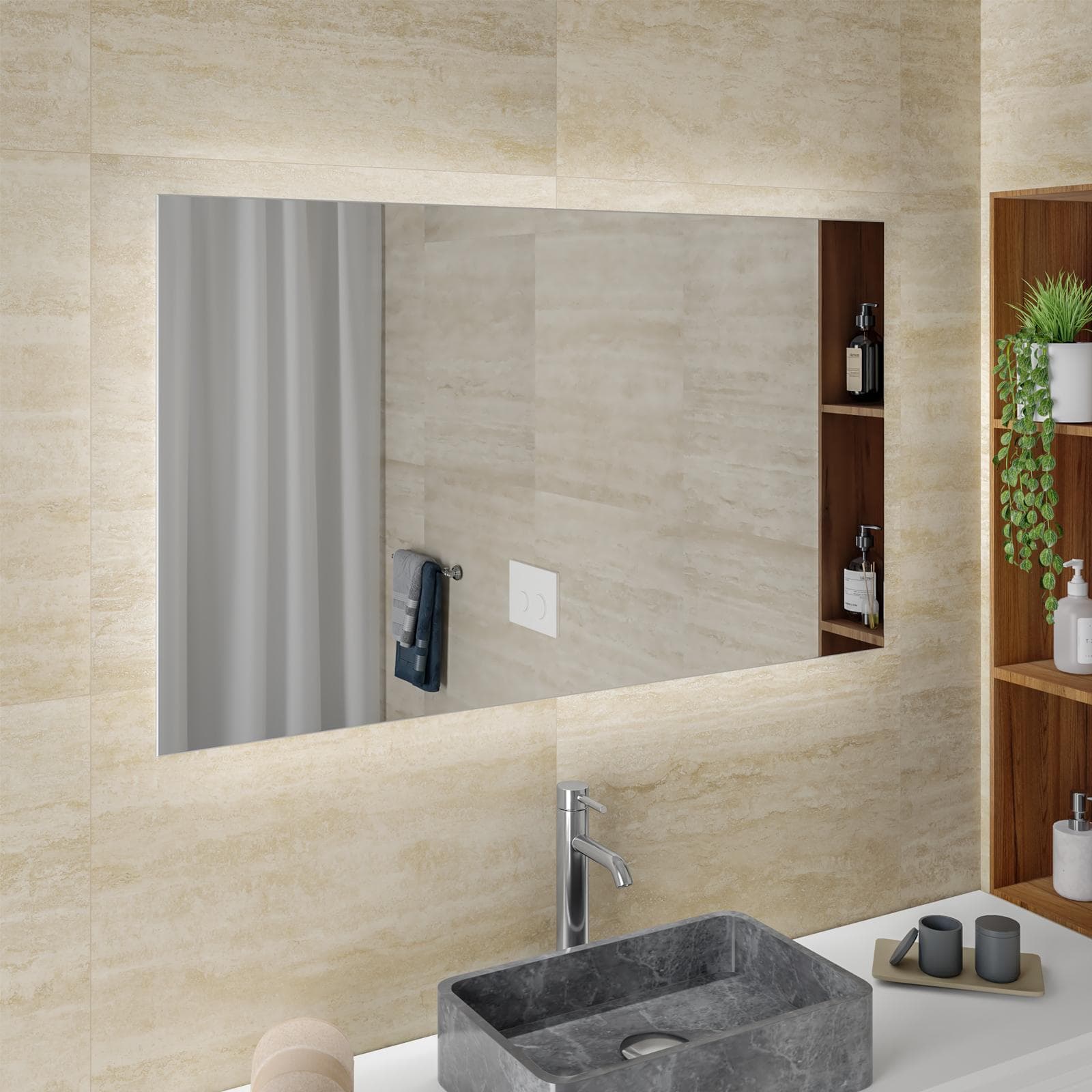 Specchio led 120x70 cm luce fredda reversibile - Cosmeta